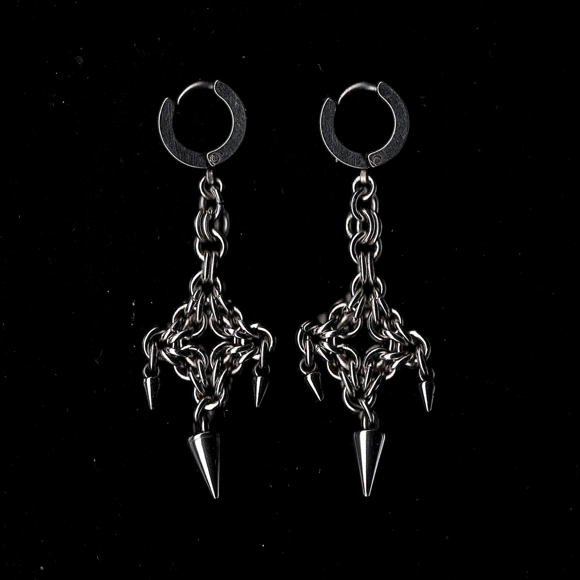 Spike Chainmail earrings.