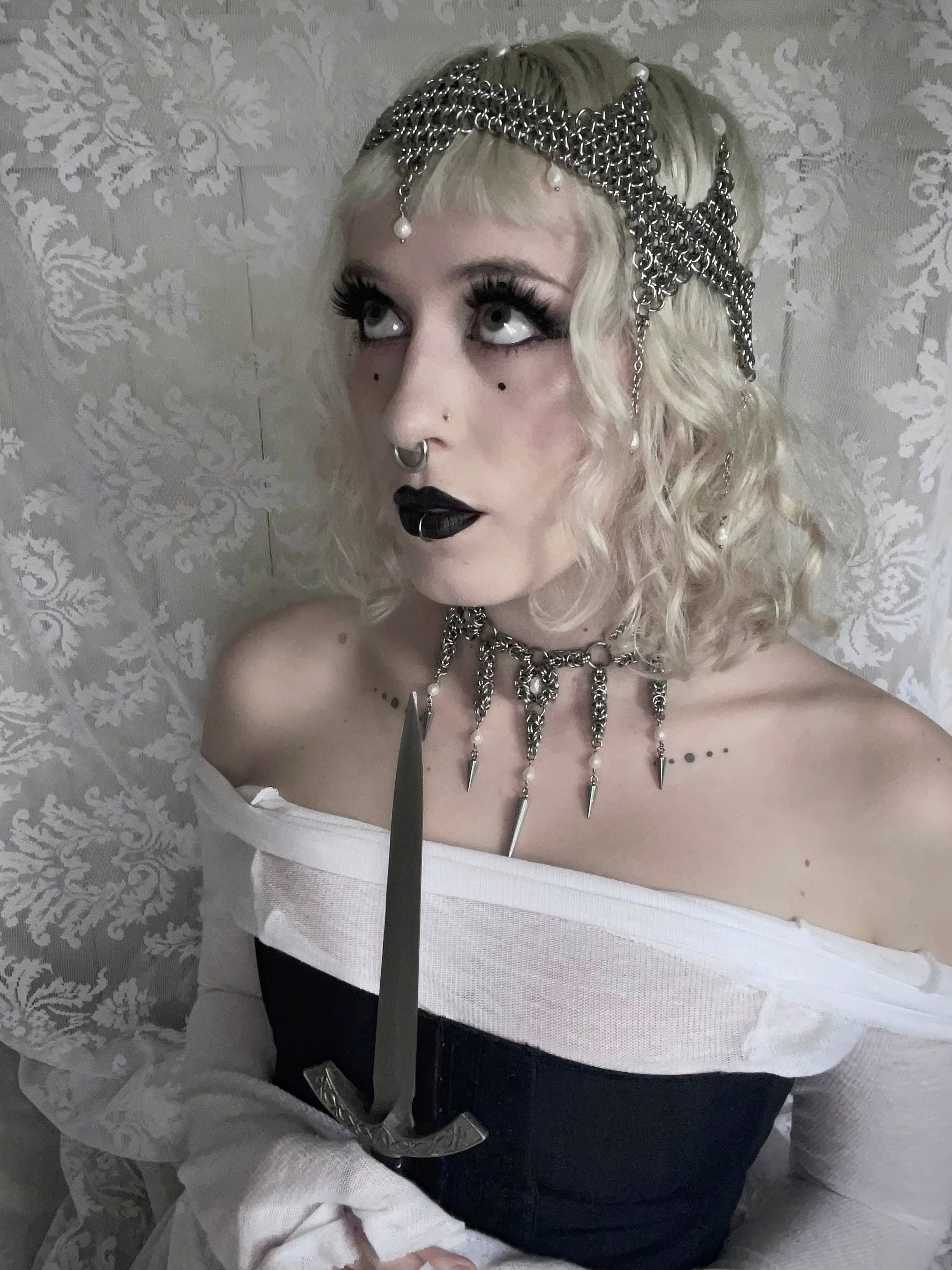 Delilah Drop Chainmail choker