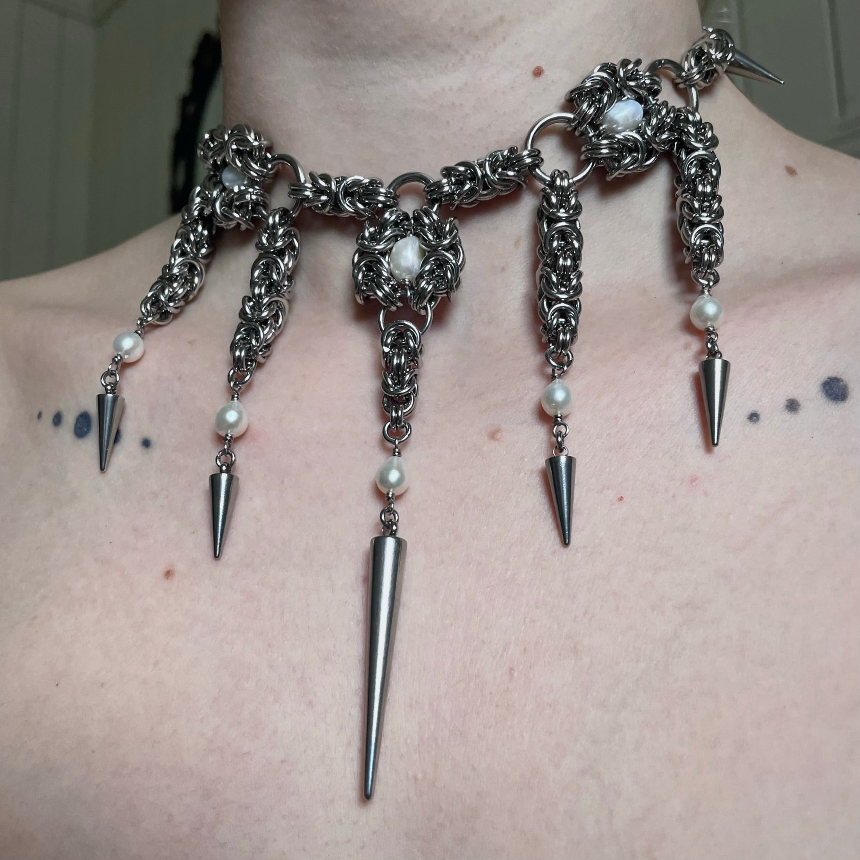 Delilah Drop Chainmail choker
