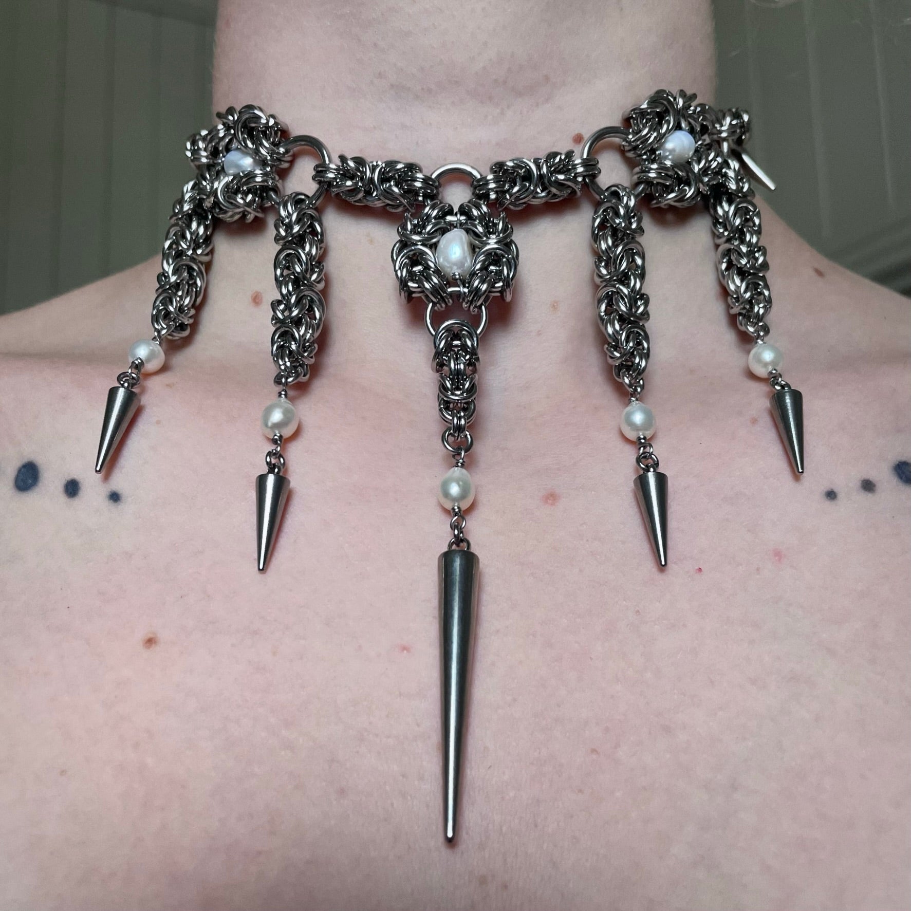 Delilah Drop Chainmail choker