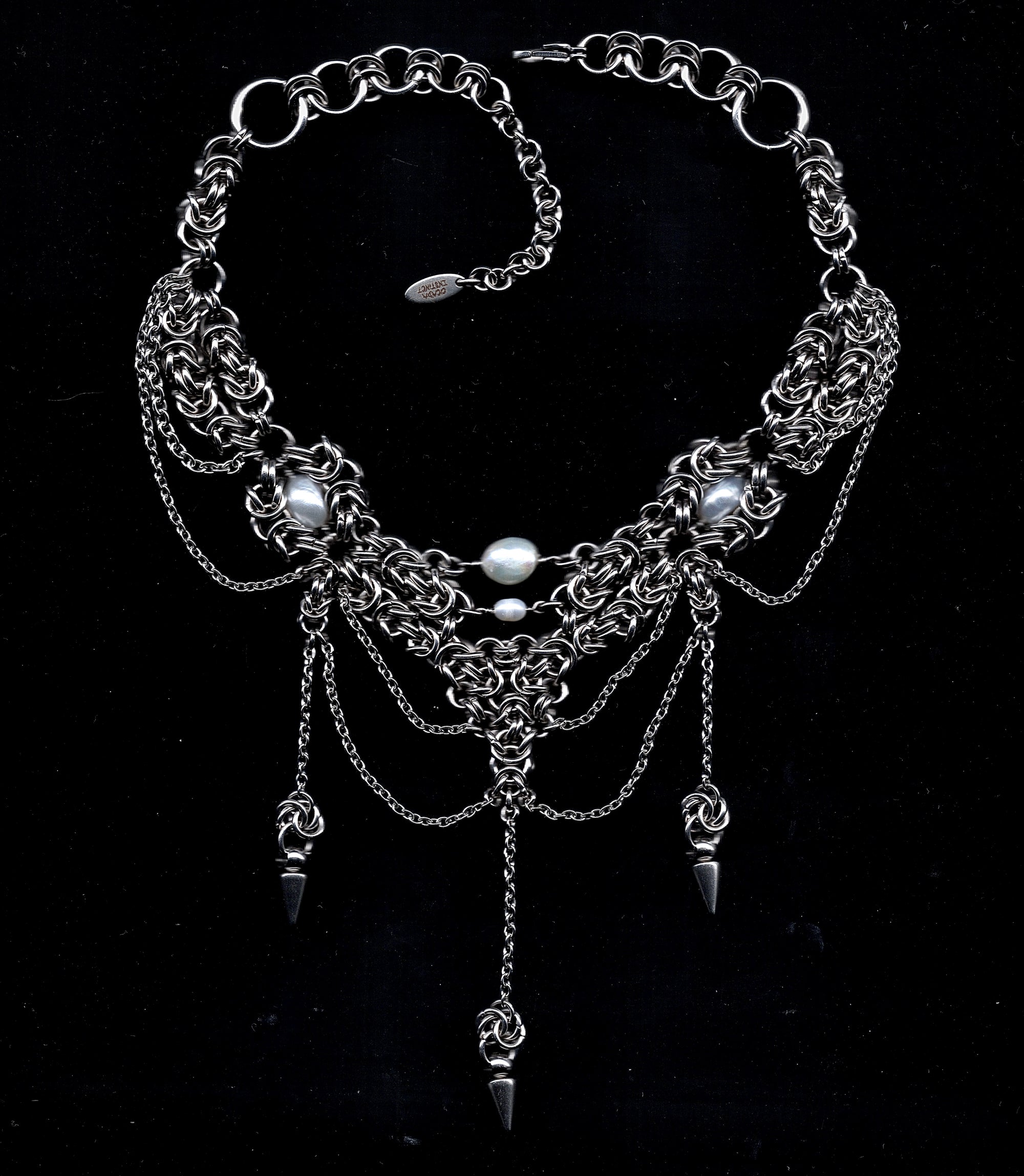 Fortune. Freshwater Pearl and Chainmail Choker.