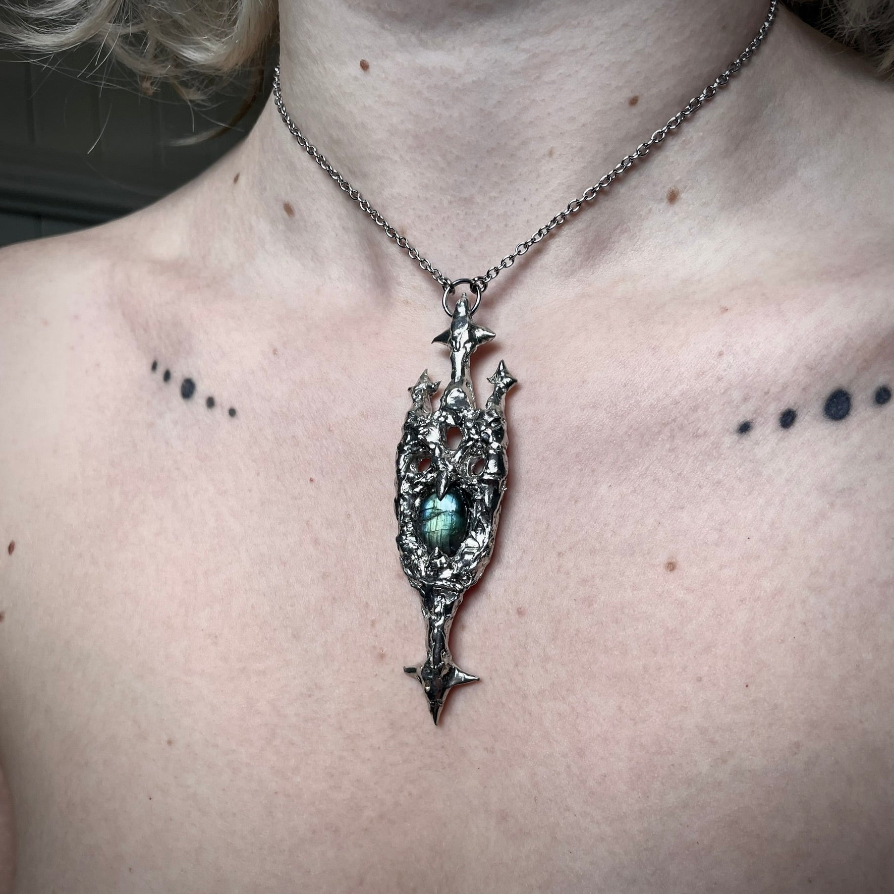 Labradorite Castle. Soldered necklace