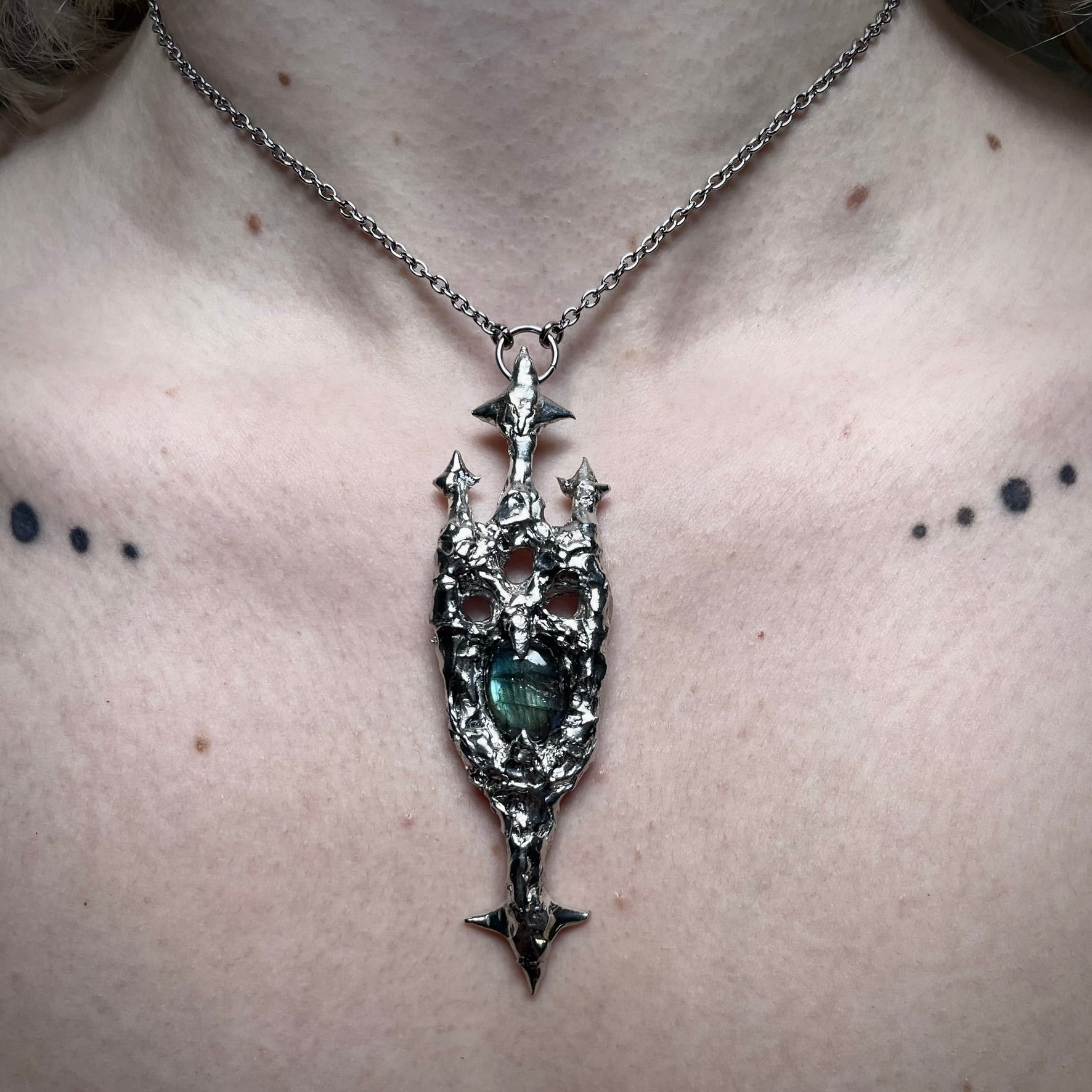 Labradorite Castle. Soldered necklace