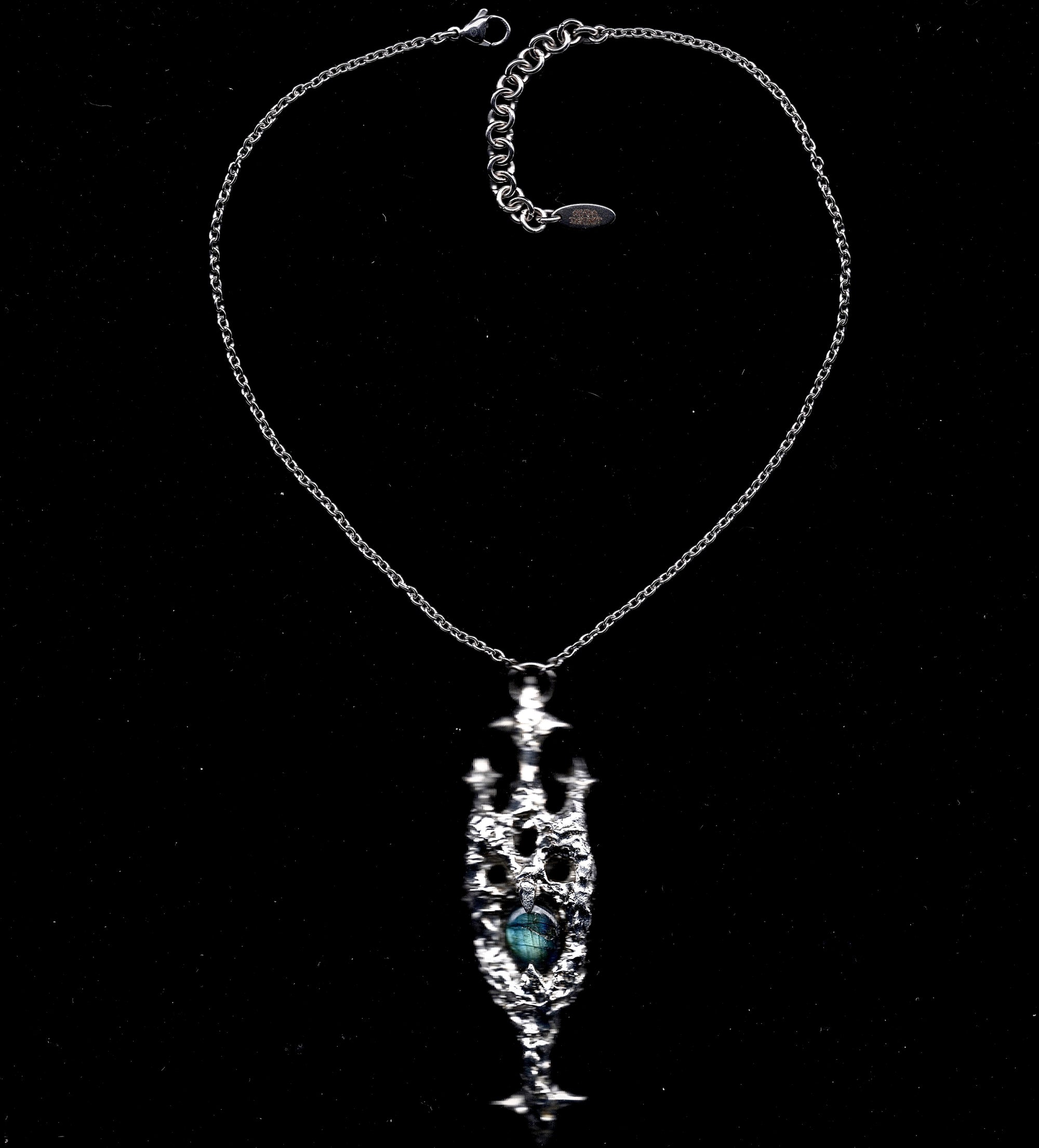 Labradorite Castle. Soldered necklace