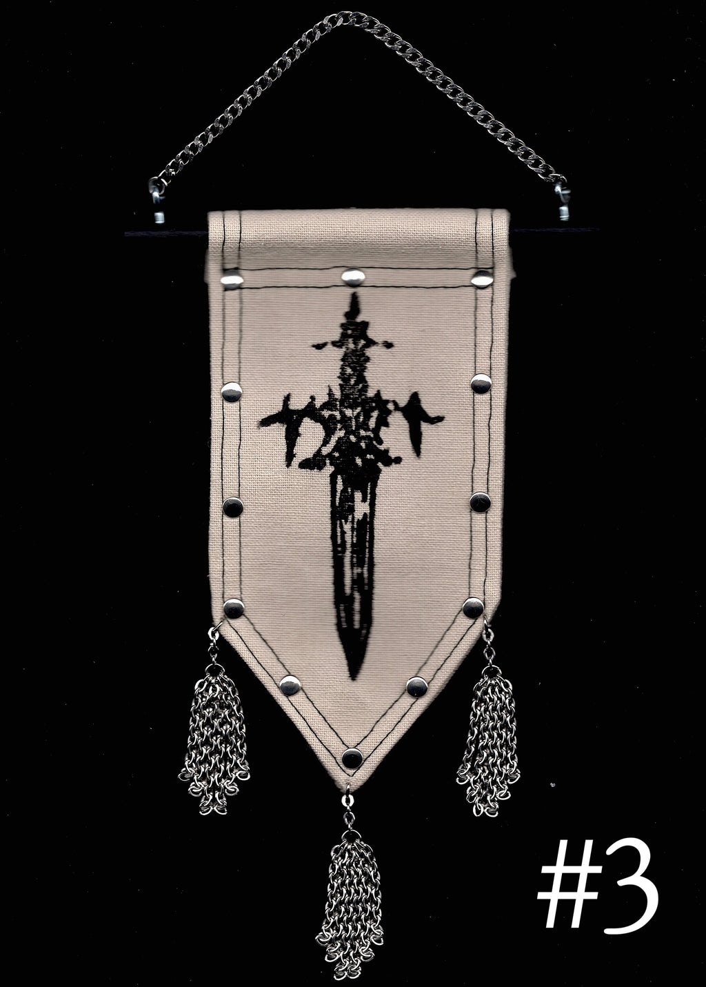 'Protection' Medieval Dagger Print Banner.