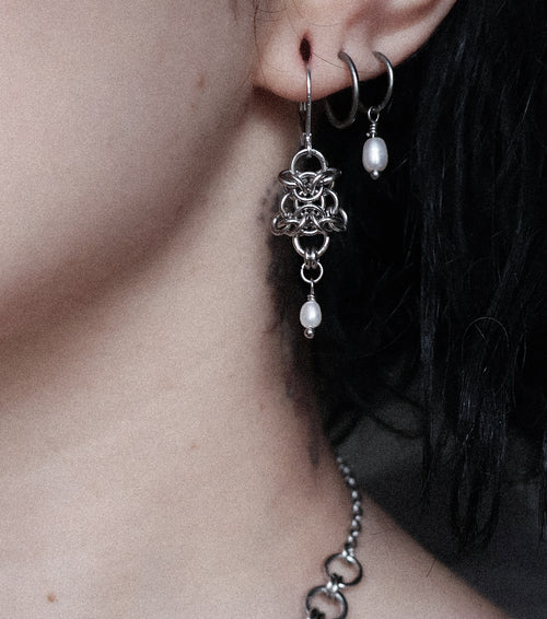 'Leila' Dainty Pearl Earrings.