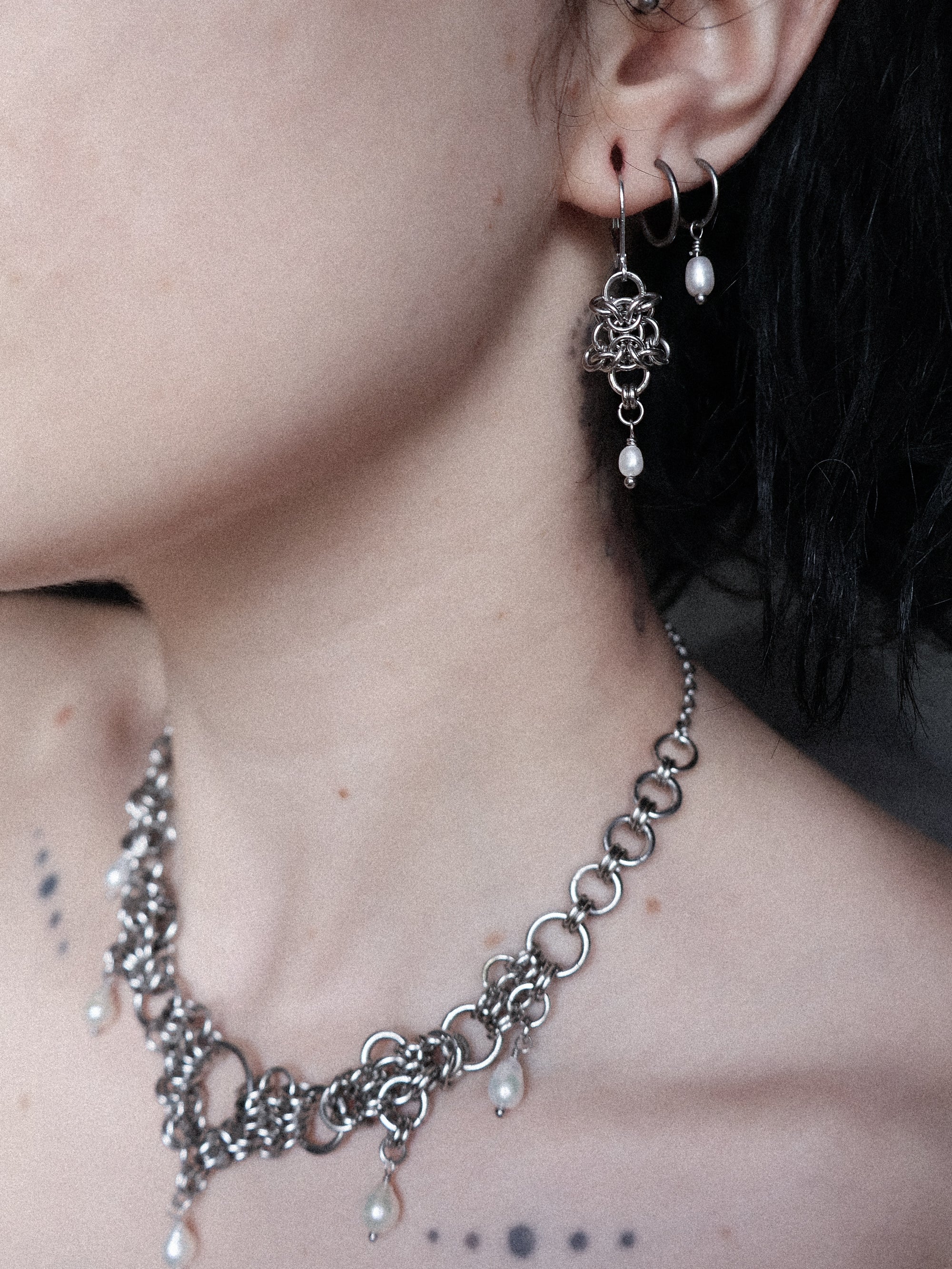 'Leila' Dainty Pearl Earrings.