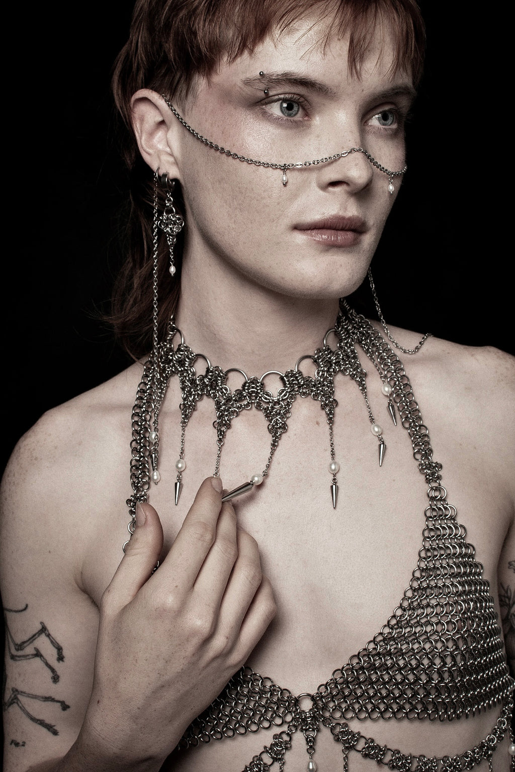 Draping Pearl Face Chains.