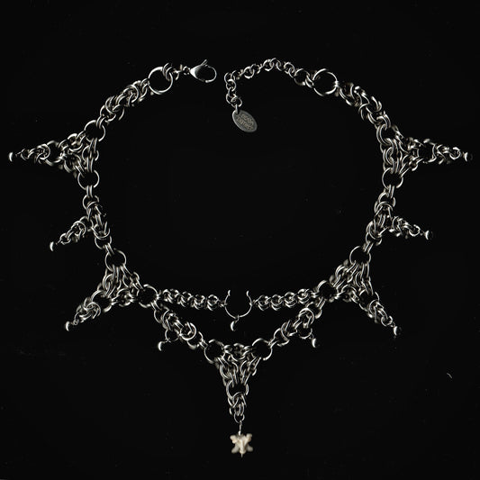 Chainmail and Vertabrae bone choker