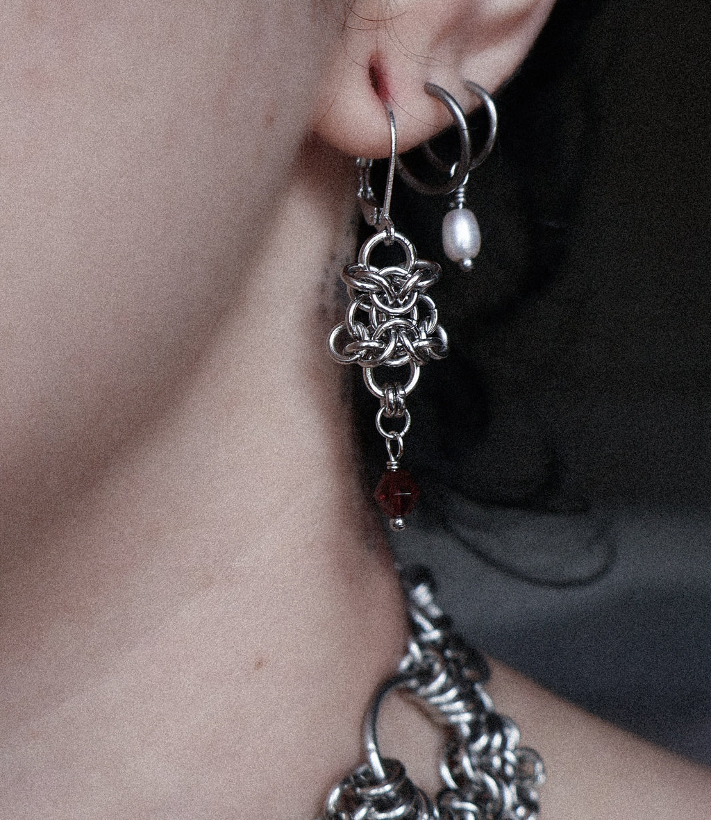 'Charlotte' Dainty Garnet Earrings.