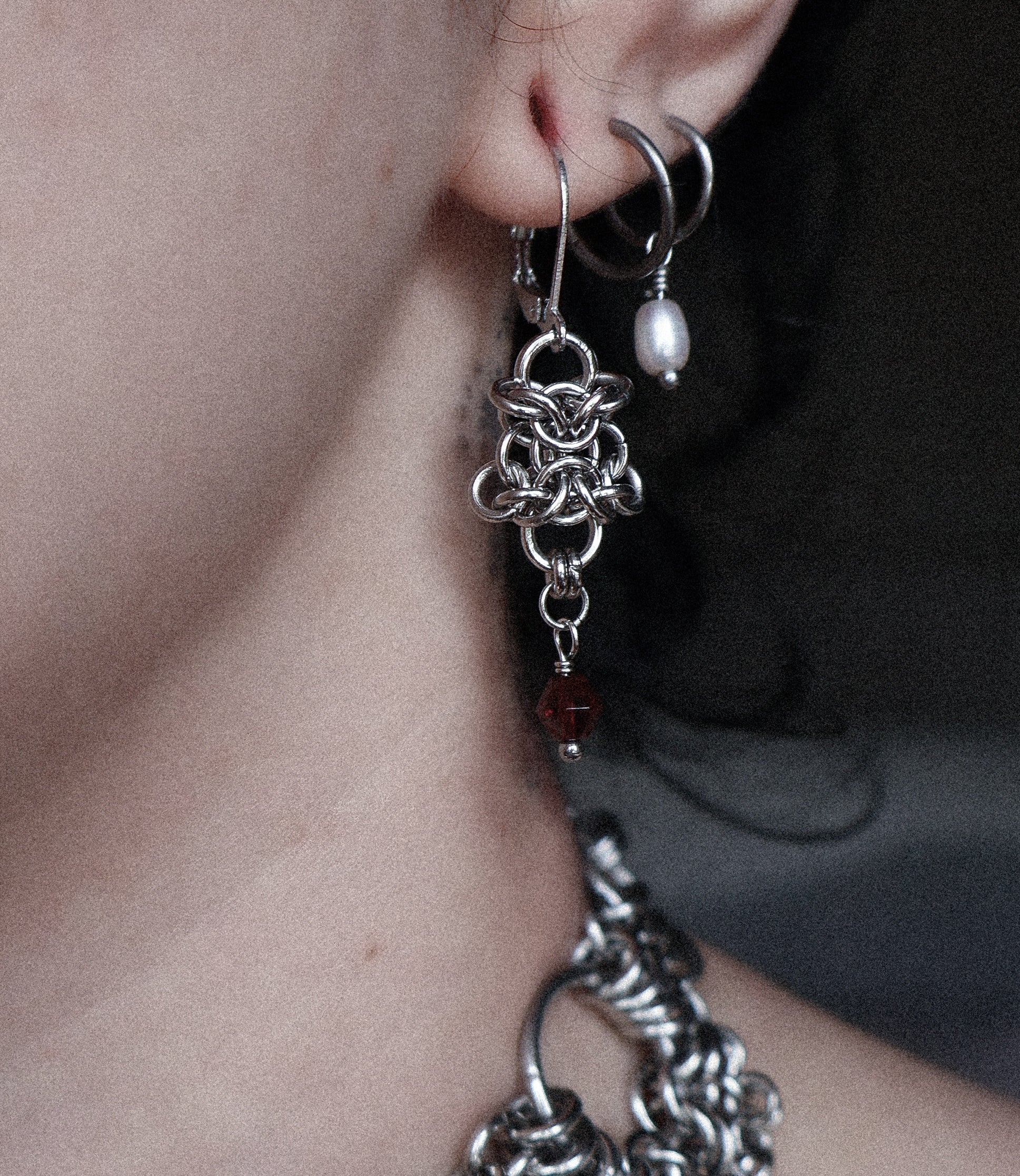 'Charlotte' Dainty Garnet Earrings.