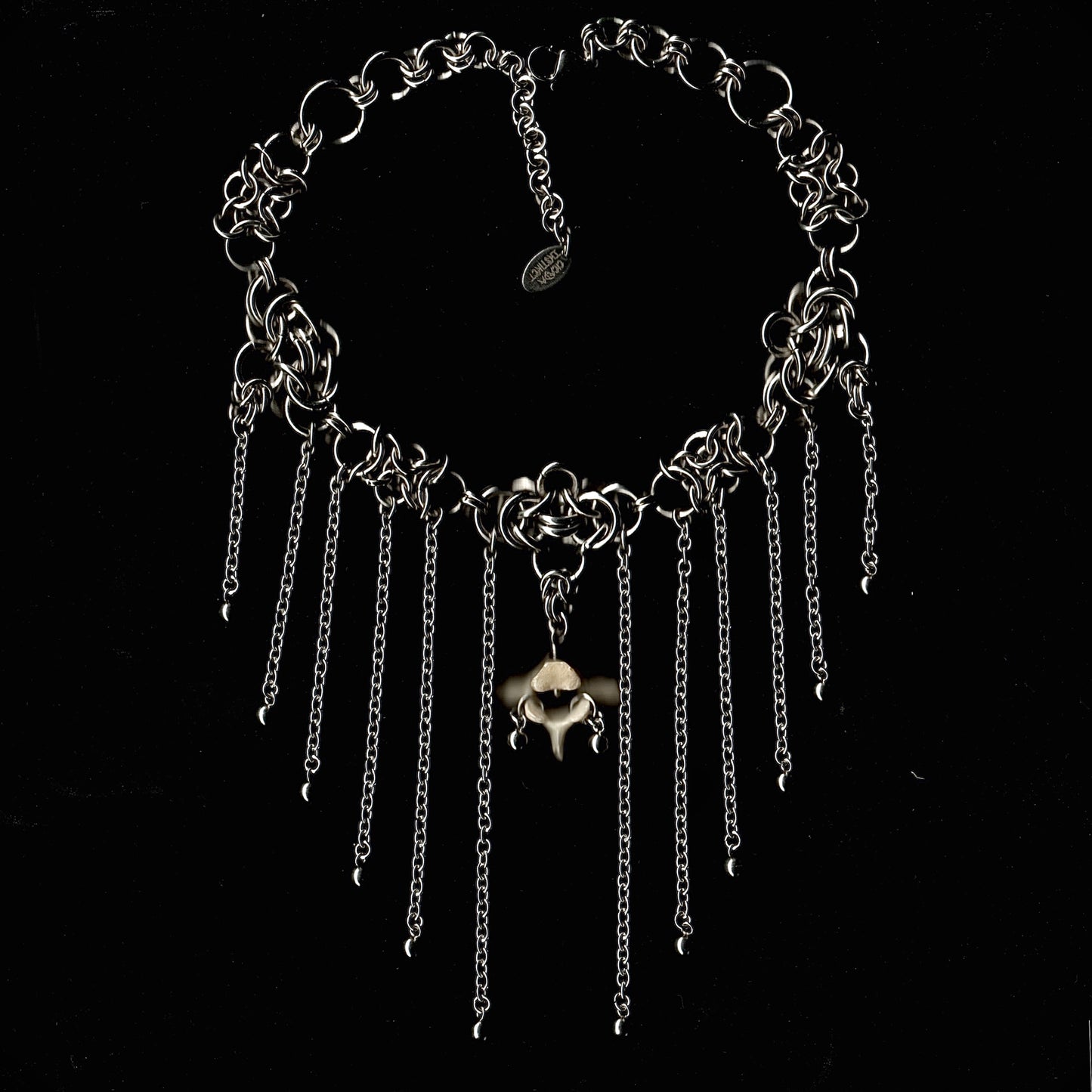 Hanging Bone Chainmail Choker