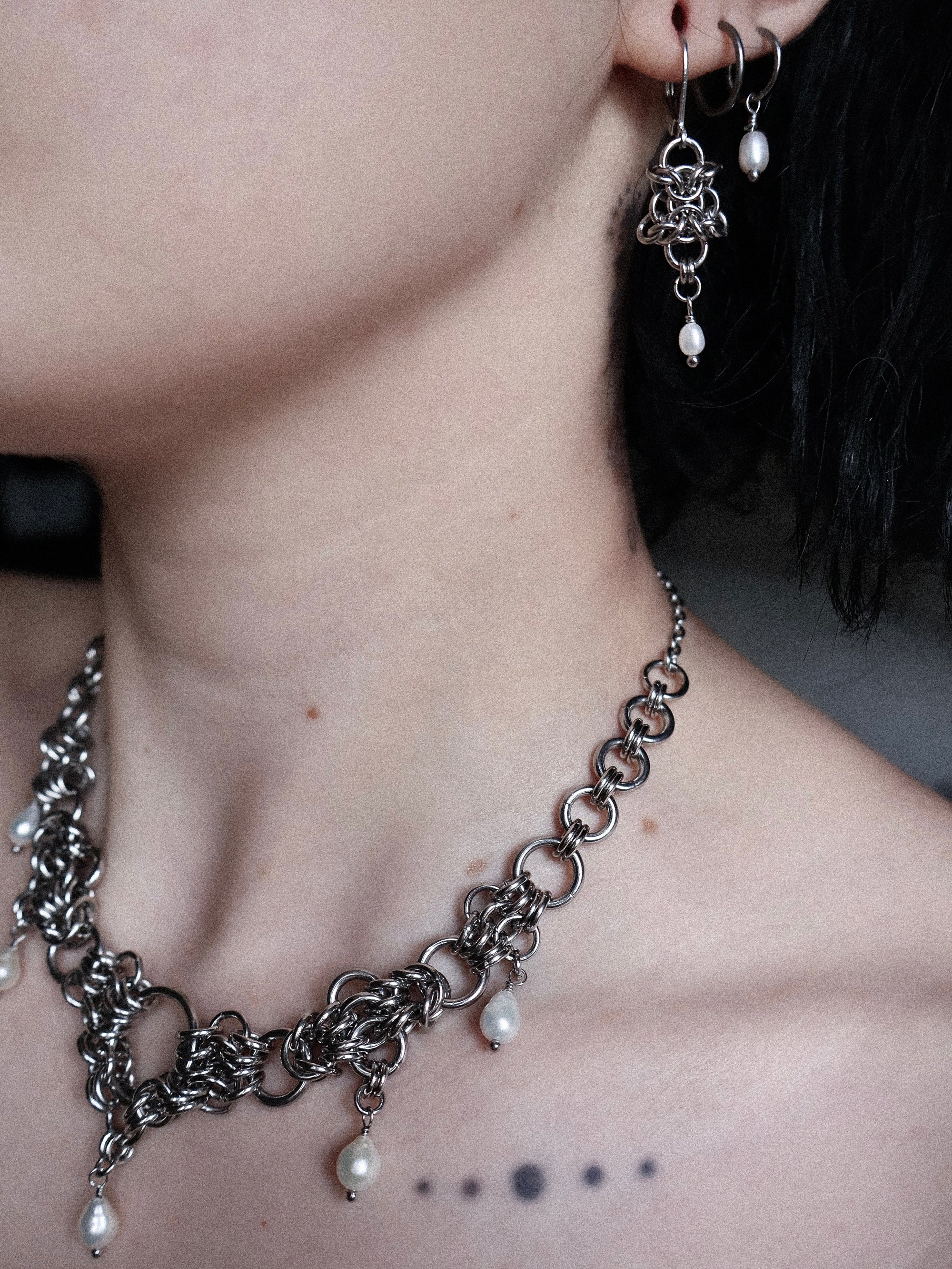 'Leila' Dainty Pearl Earrings.