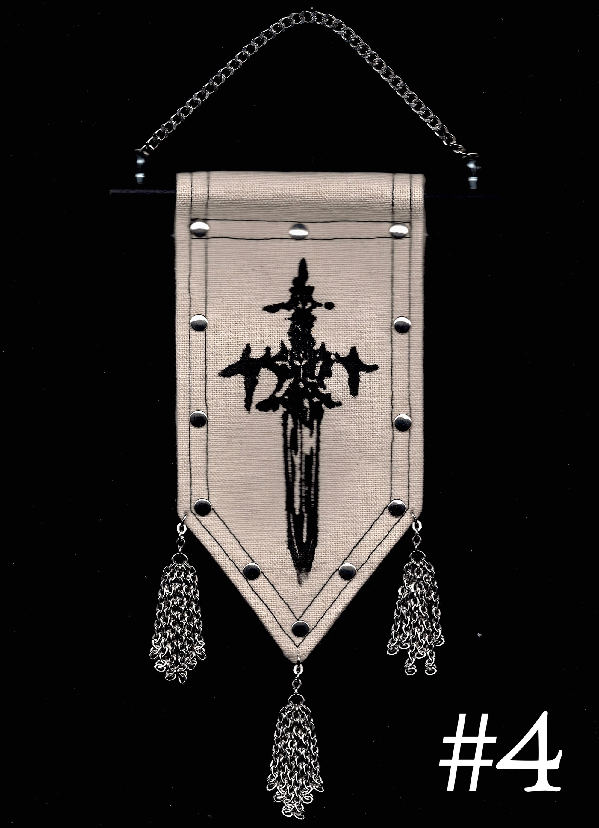 'Protection' Medieval Dagger Print Banner.