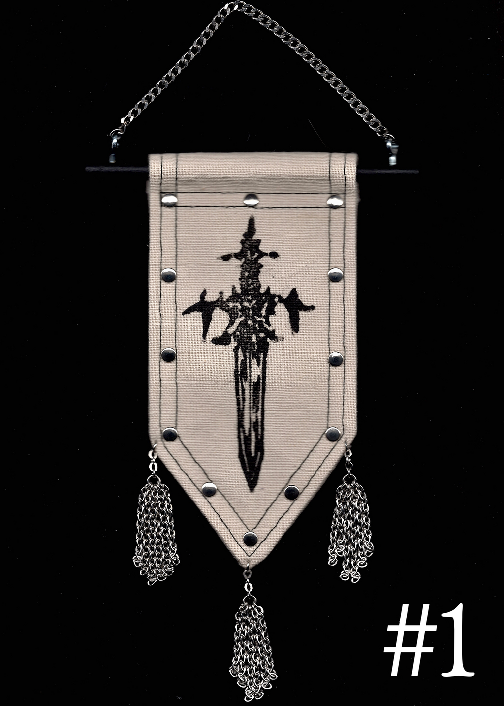 'Protection' Medieval Dagger Print Banner.