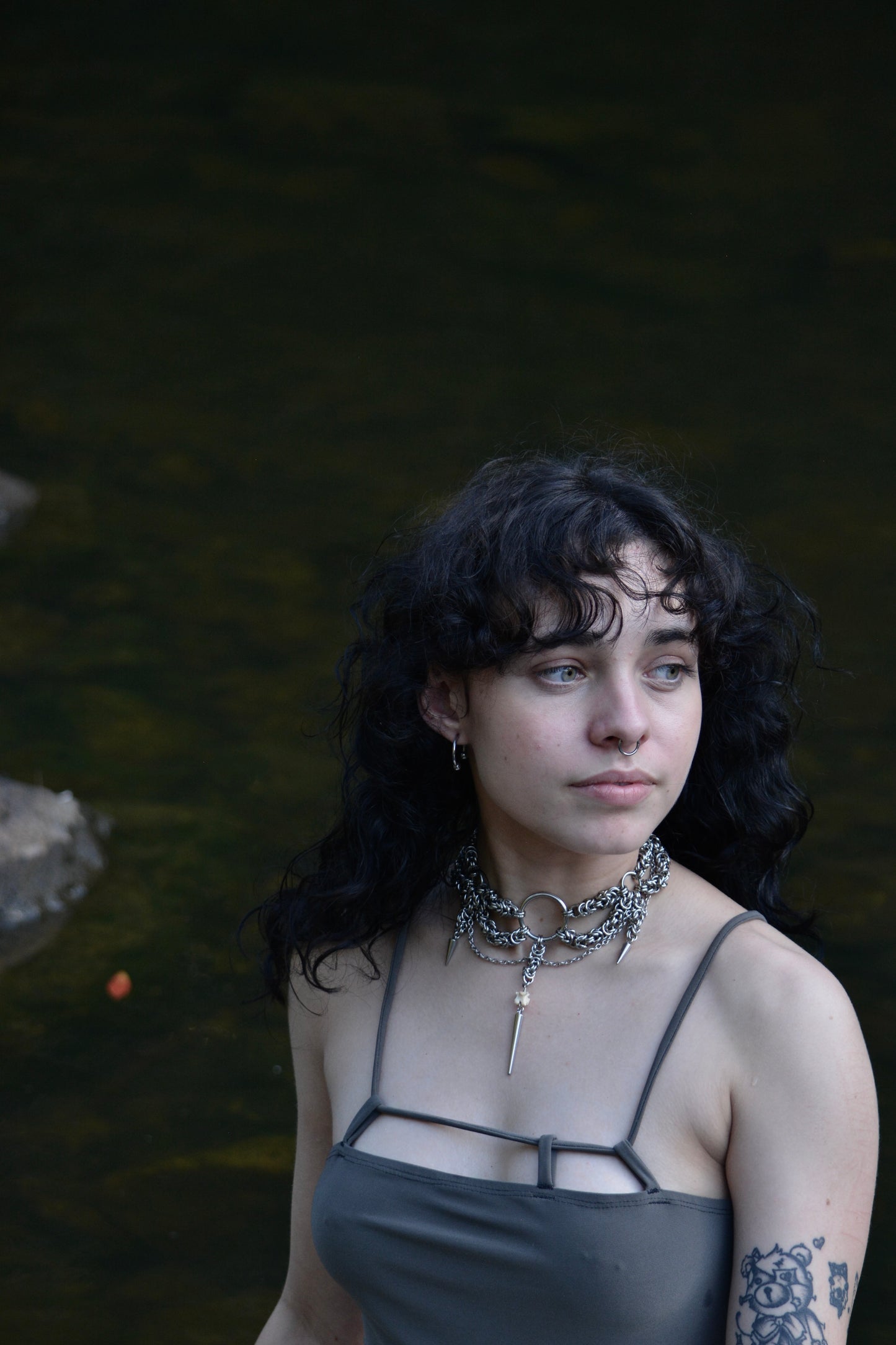 Chunky Chainmail and Vertebrae Choker.