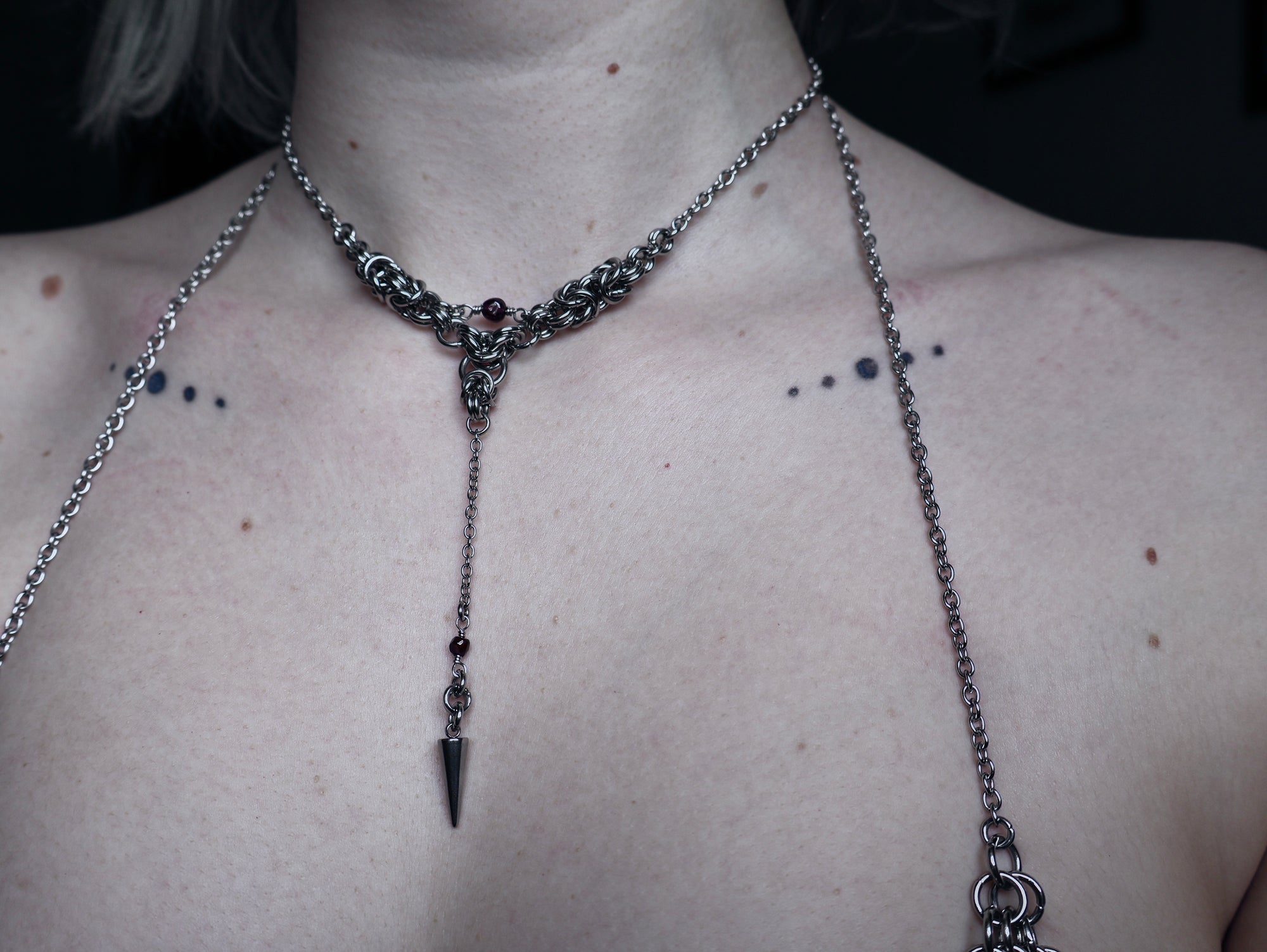 Dainty Garnet drop necklace. MADE-TO-ORDER