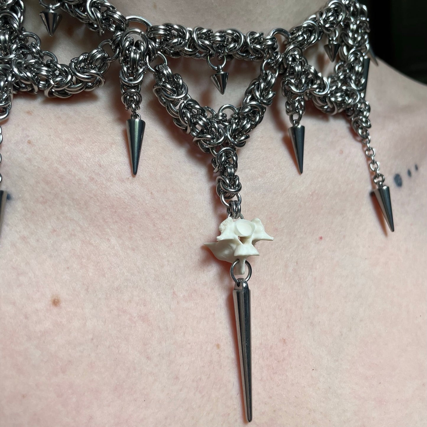 Bone and Chunky Chainmail Choker.