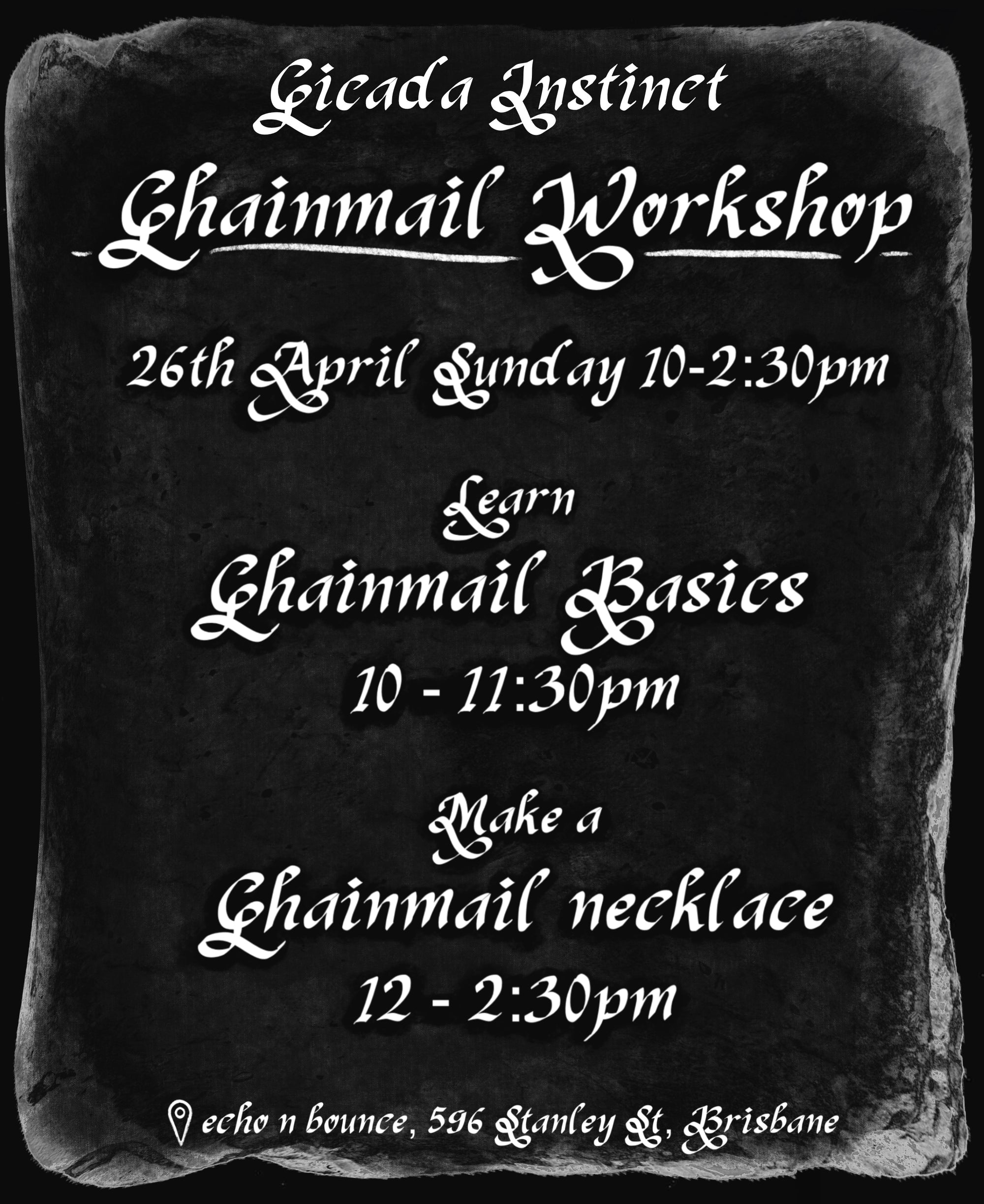 Chainmail Workshop. April 26th.