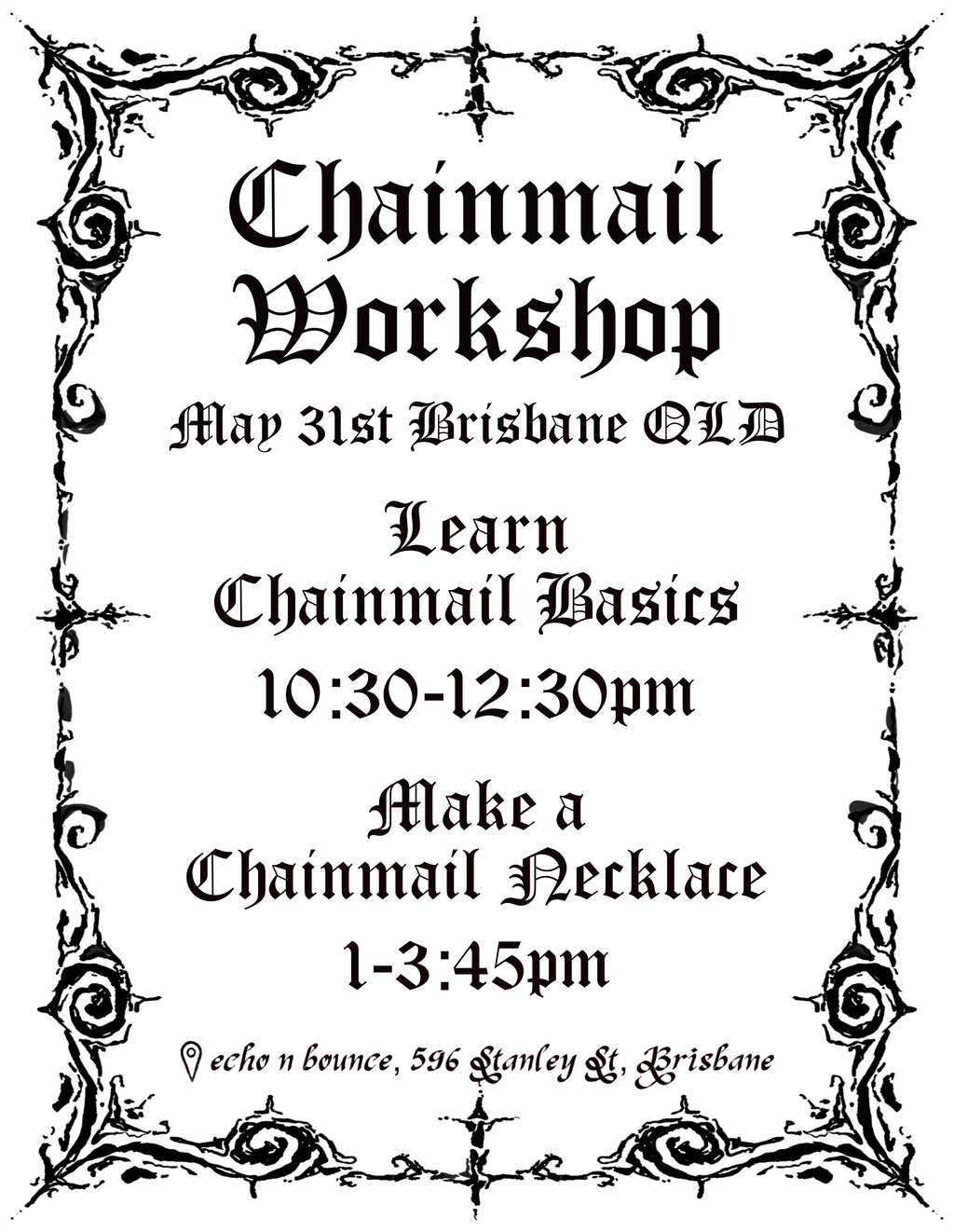 Chainmail Workshop. MAY 31st