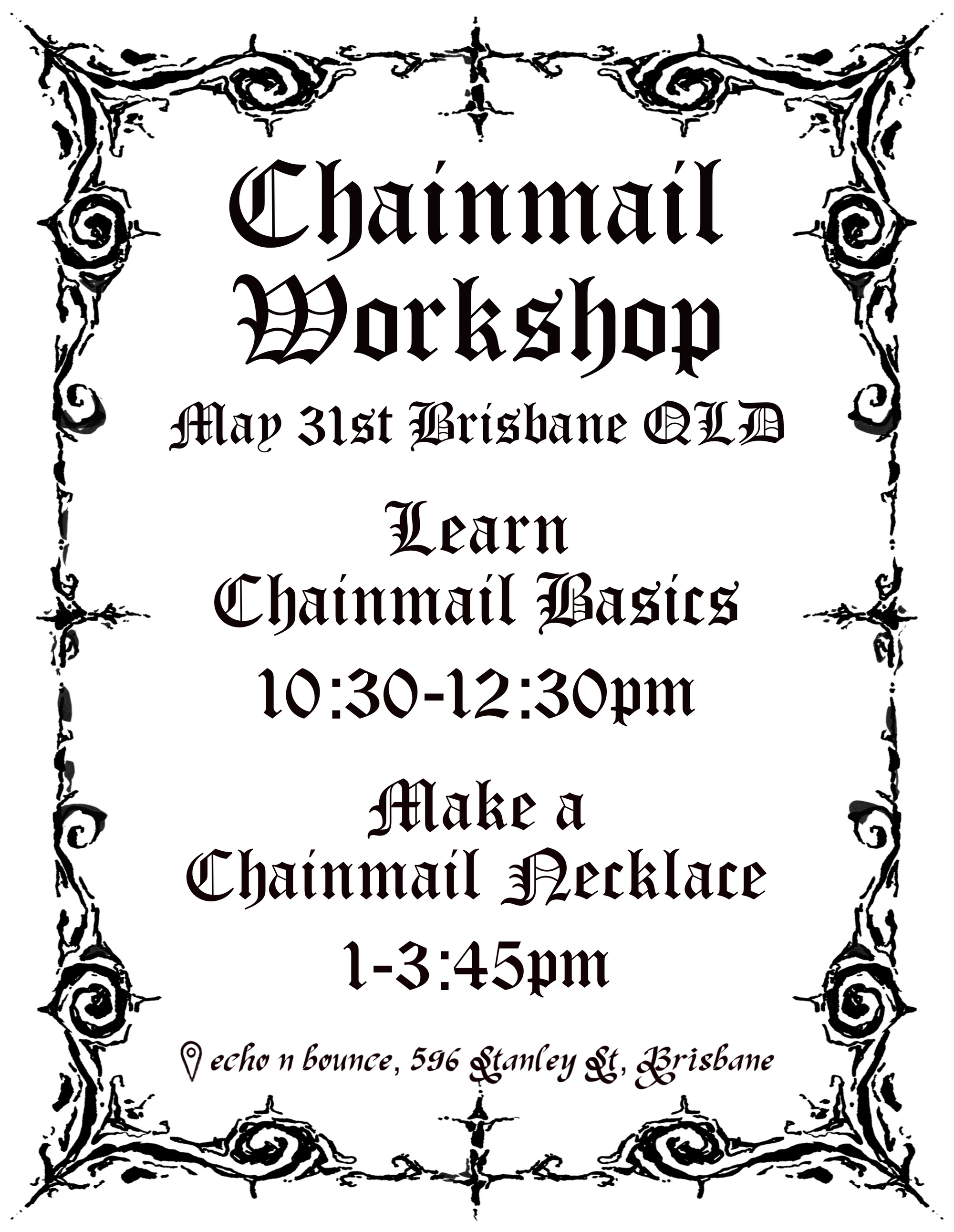 Chainmail Workshop. MAY 31st