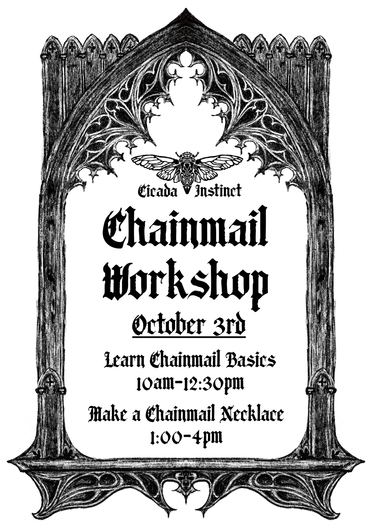 Chainmail Workshop. October 3rd. Tickets releasing 20th September 6pm.