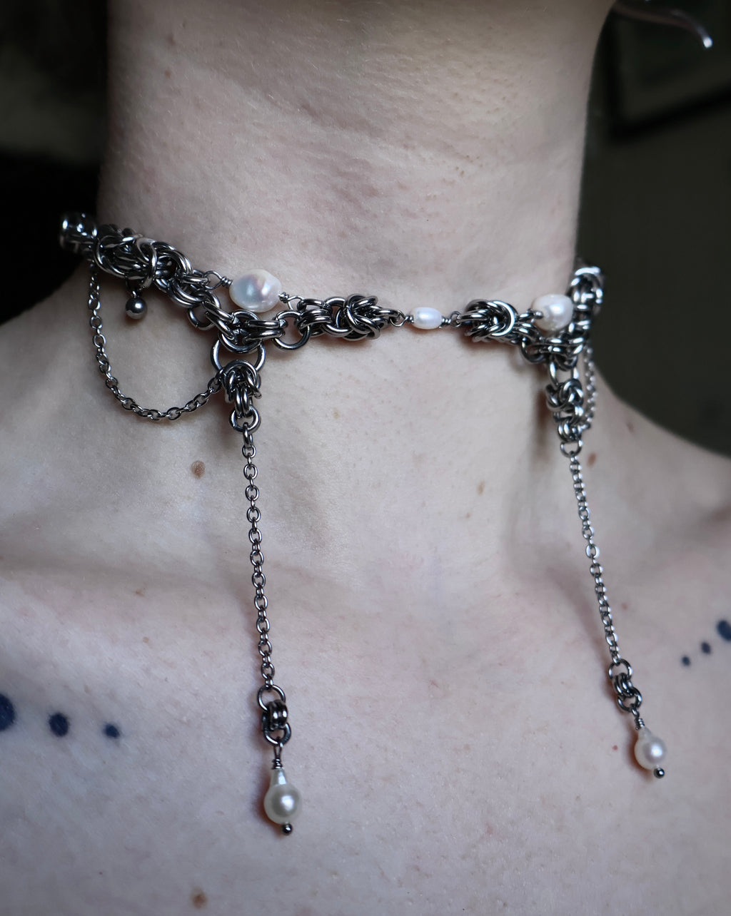 Fairy Drops. Chainmail Choker.