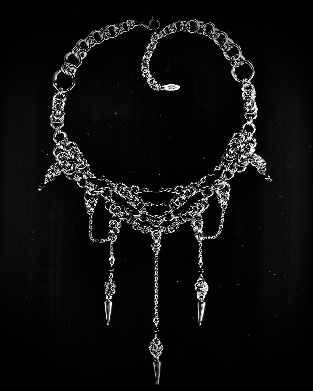 Onyx Enigma. Chainmail Choker. MADE-TO-ORDER.