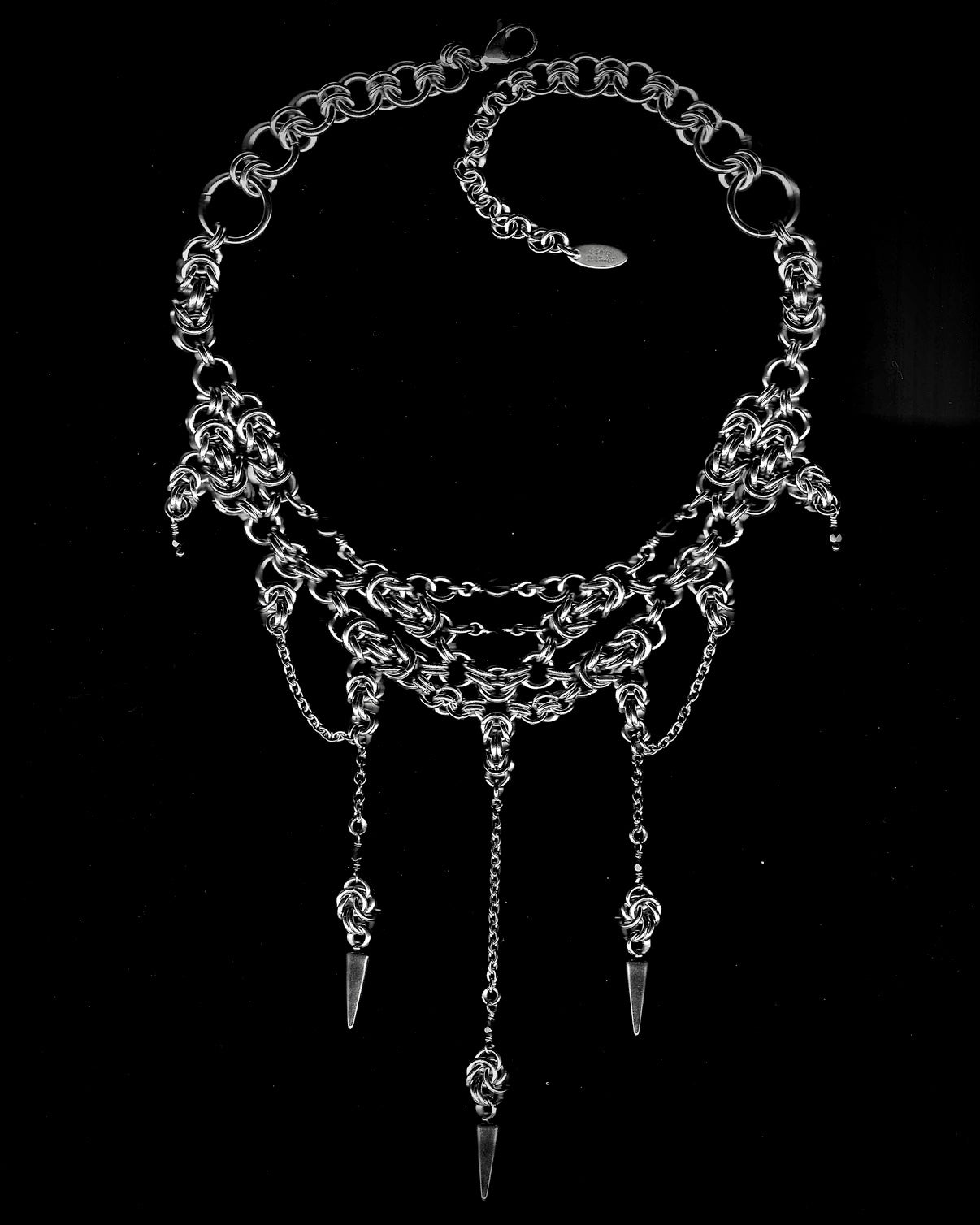 Blood-Red Enigma. Chainmail Choker. MADE-TO-ORDER.