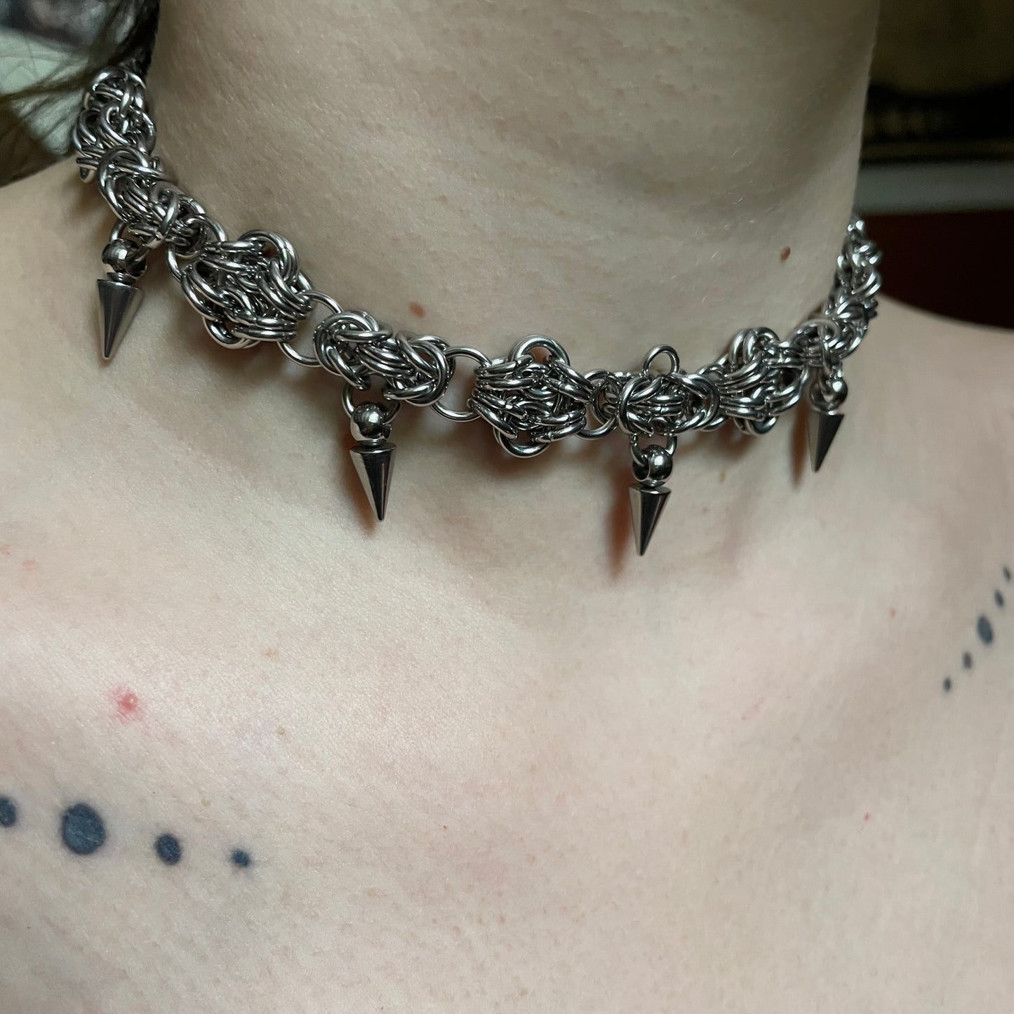 Spikey Chainmail Choker. MADE-TO-ORDER.