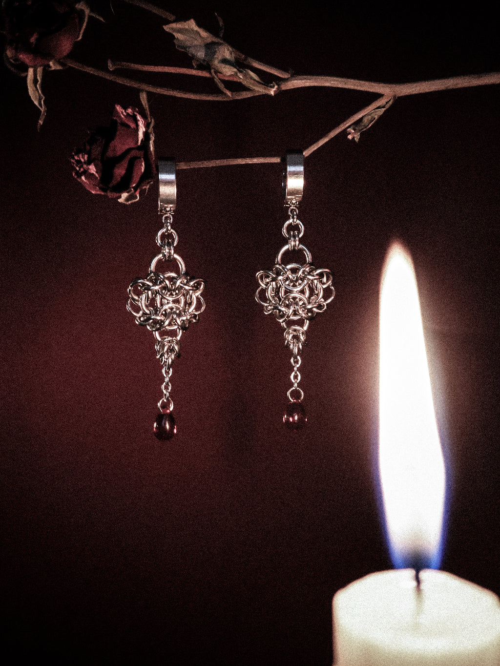 Desire. Chainmail Earrings.
