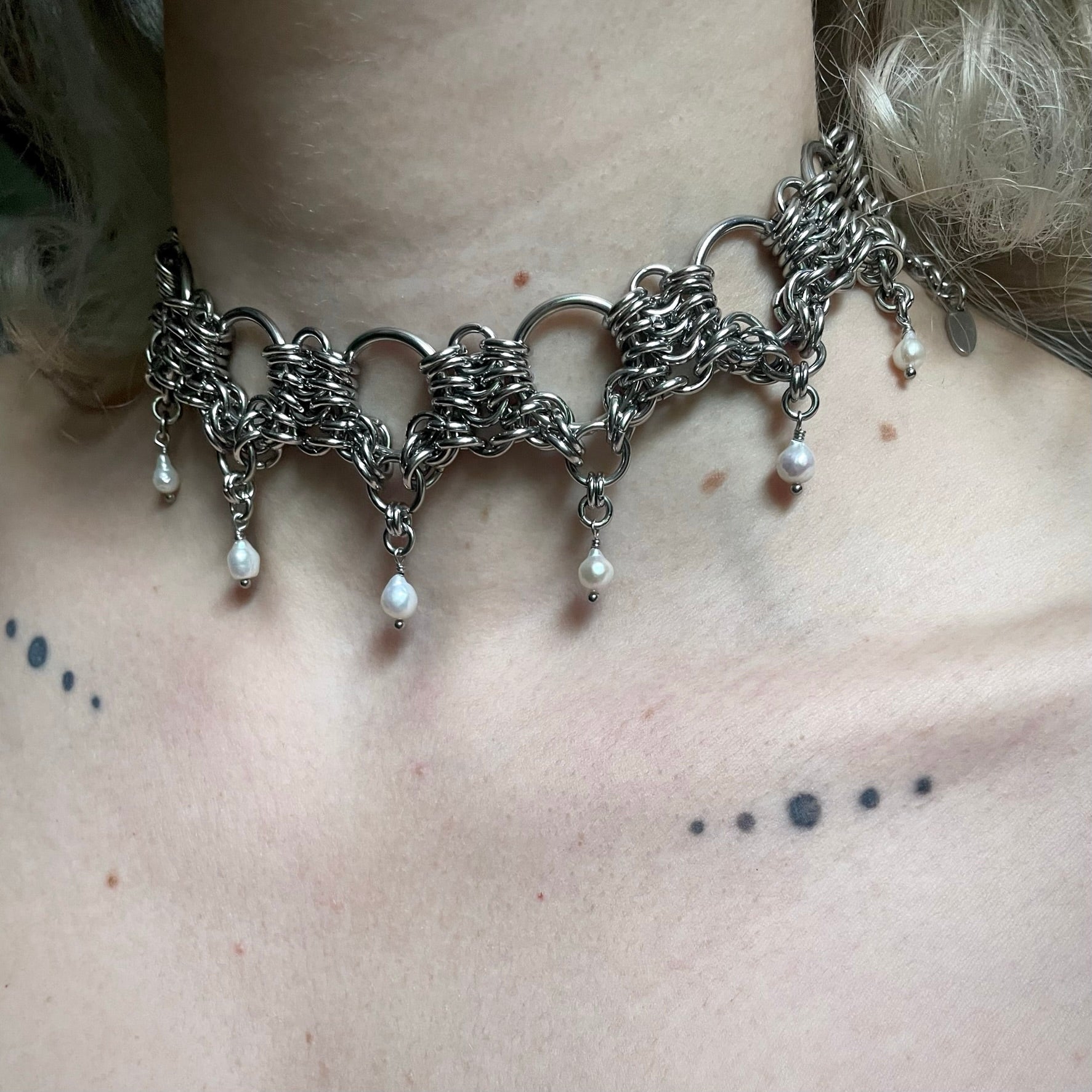 Celestial Cathedral. Chainmail Choker. MADE-TO-ORDER.