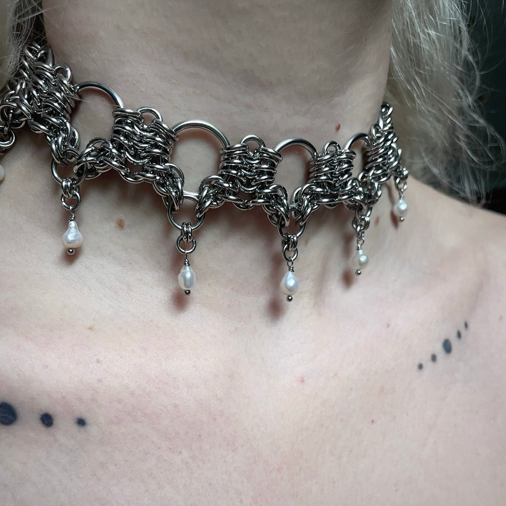 Celestial Cathedral. Chainmail Choker. MADE-TO-ORDER.