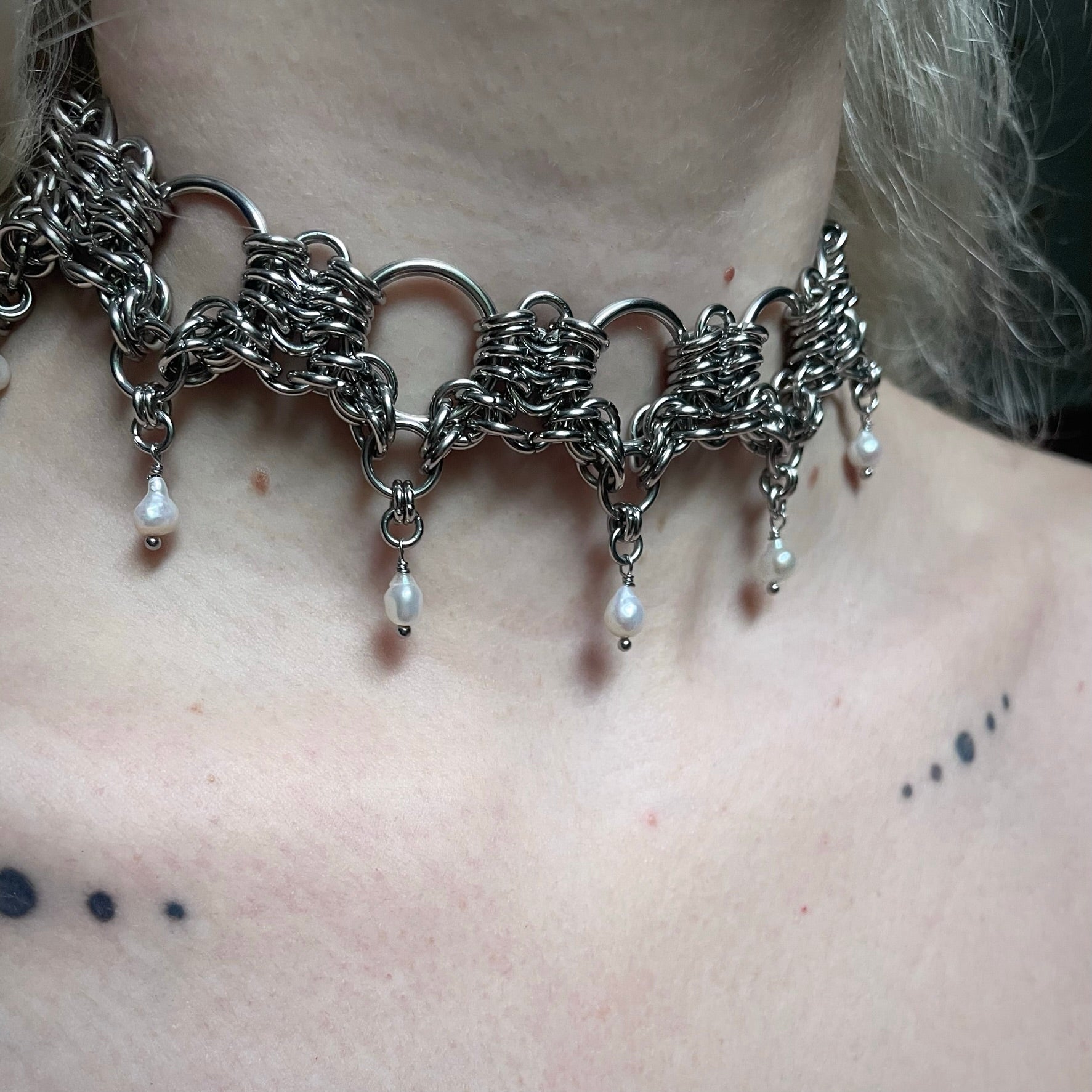 Celestial Cathedral. Chainmail Choker. MADE-TO-ORDER.