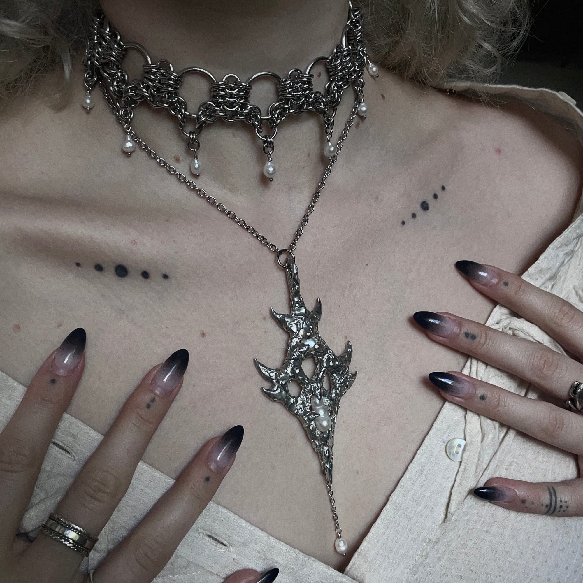 Celestial Cathedral. Chainmail Choker. MADE-TO-ORDER.