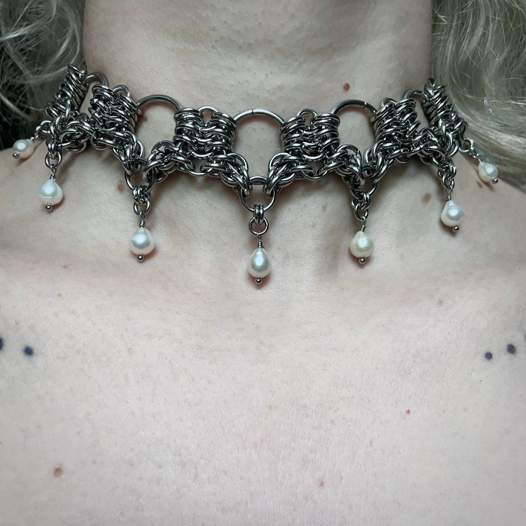 Celestial Cathedral. Chainmail Choker. MADE-TO-ORDER.