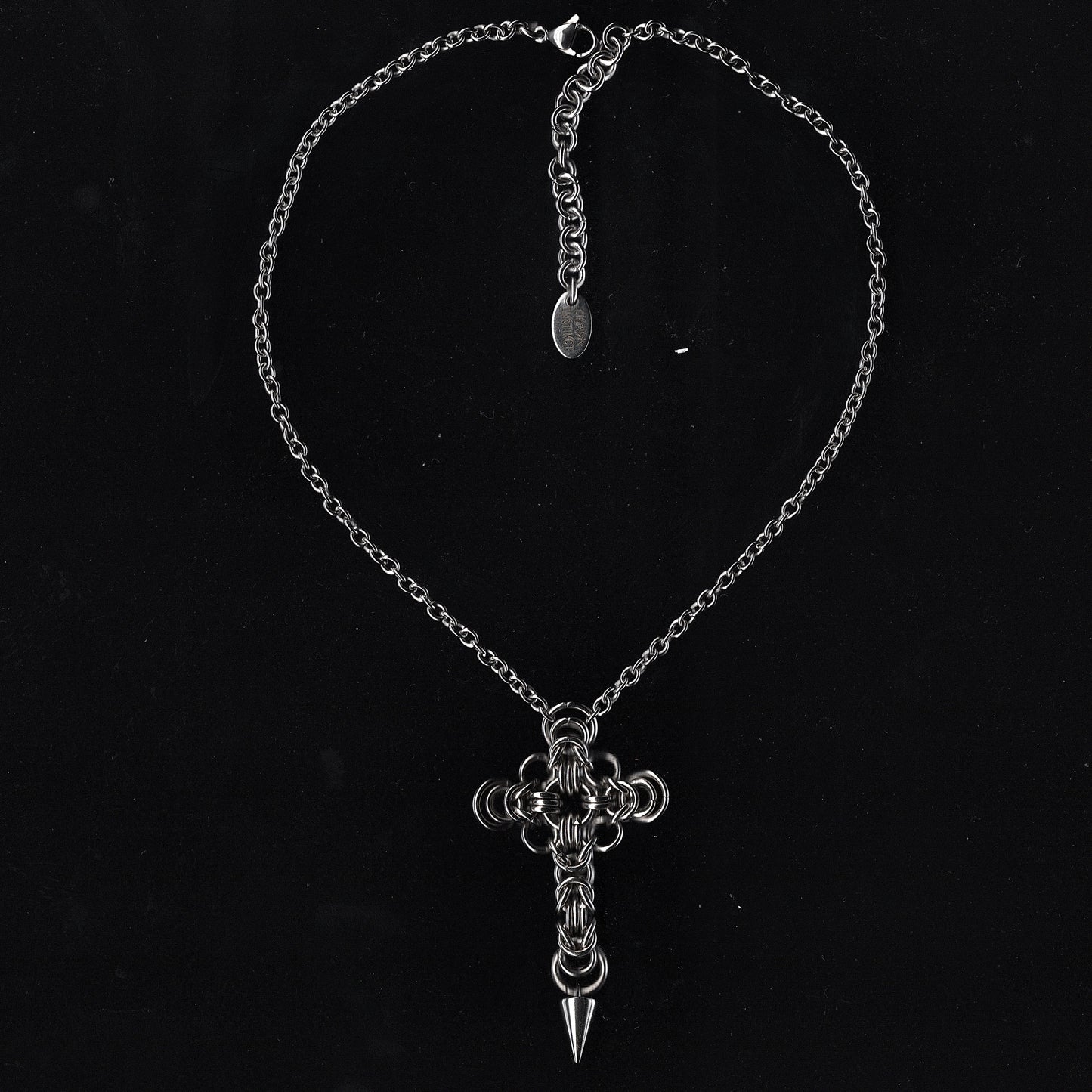 Chainmail Cross Necklace. MADE-TO-ORDER.