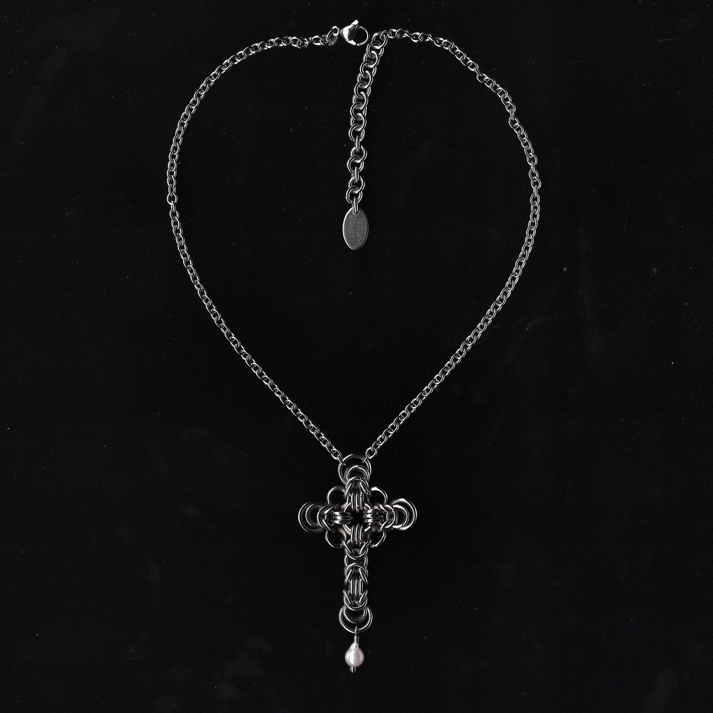 Chainmail Cross Necklace. MADE-TO-ORDER.