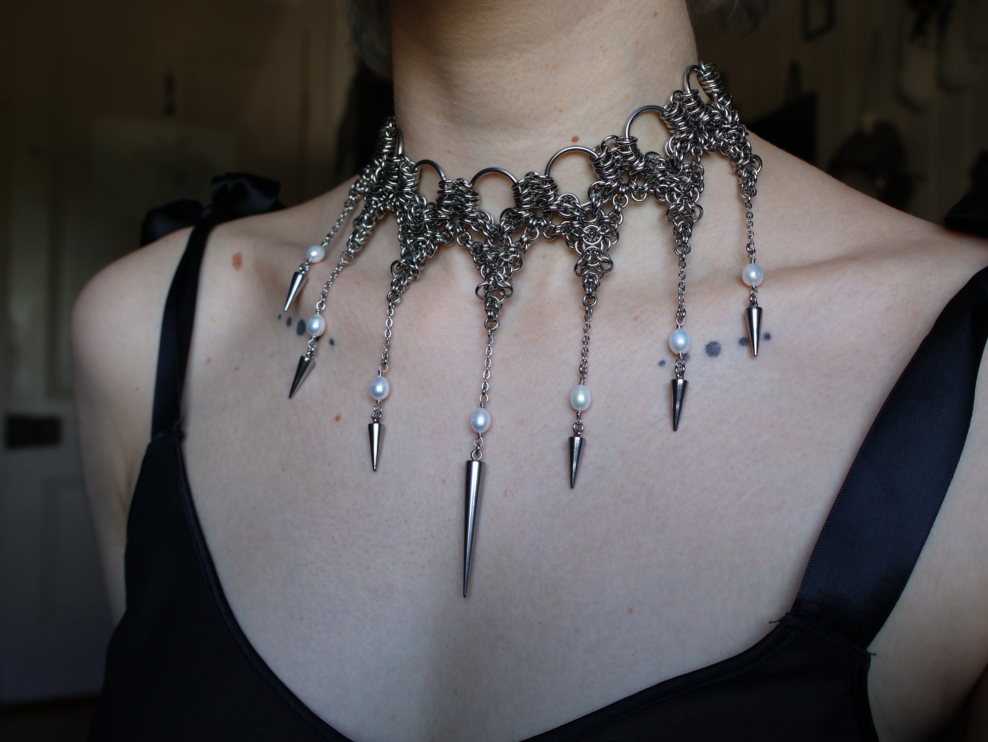 'Leila' Pearl Cathedral Choker.