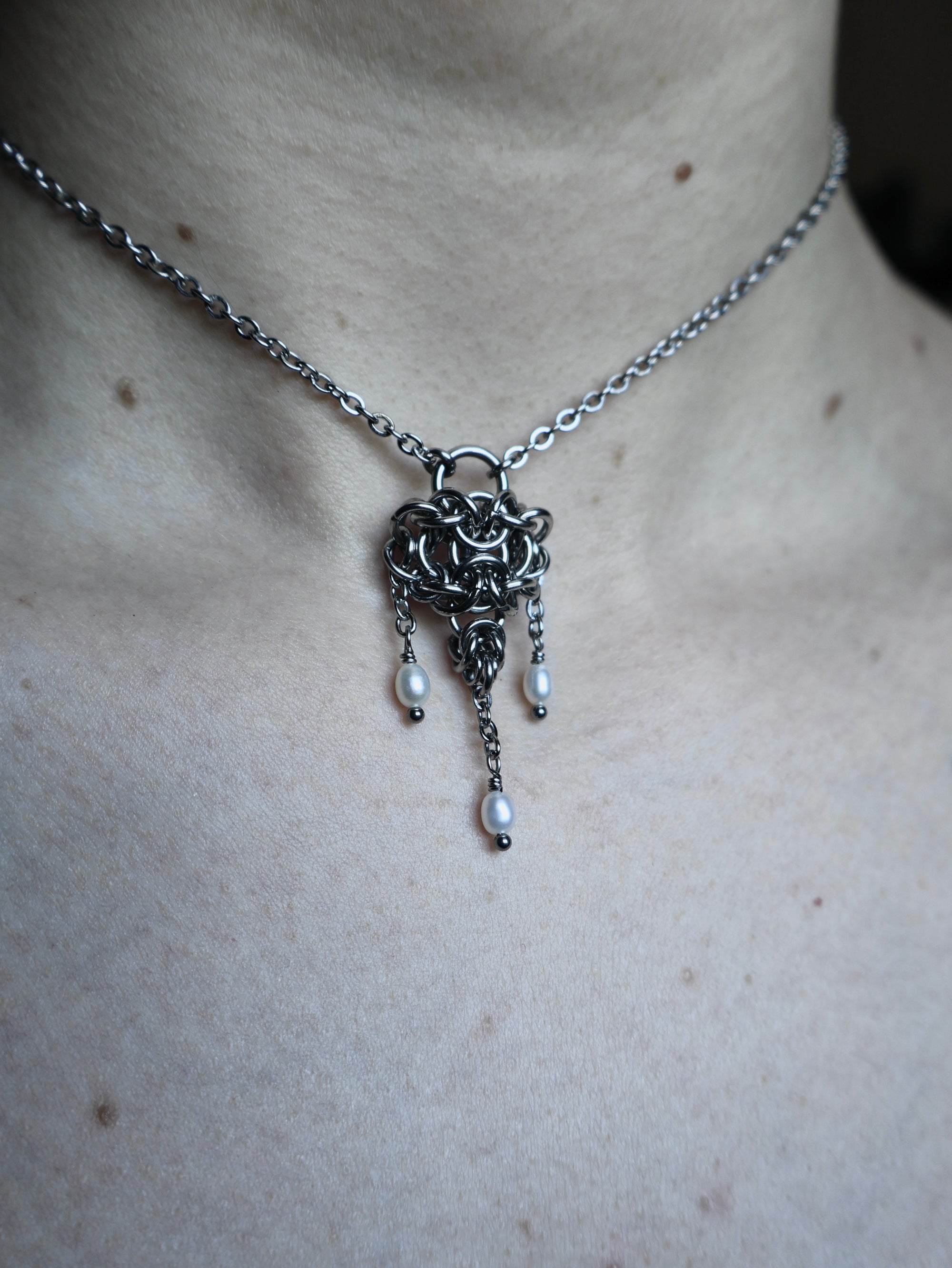 Desire. Dainty Pearl Pendant.