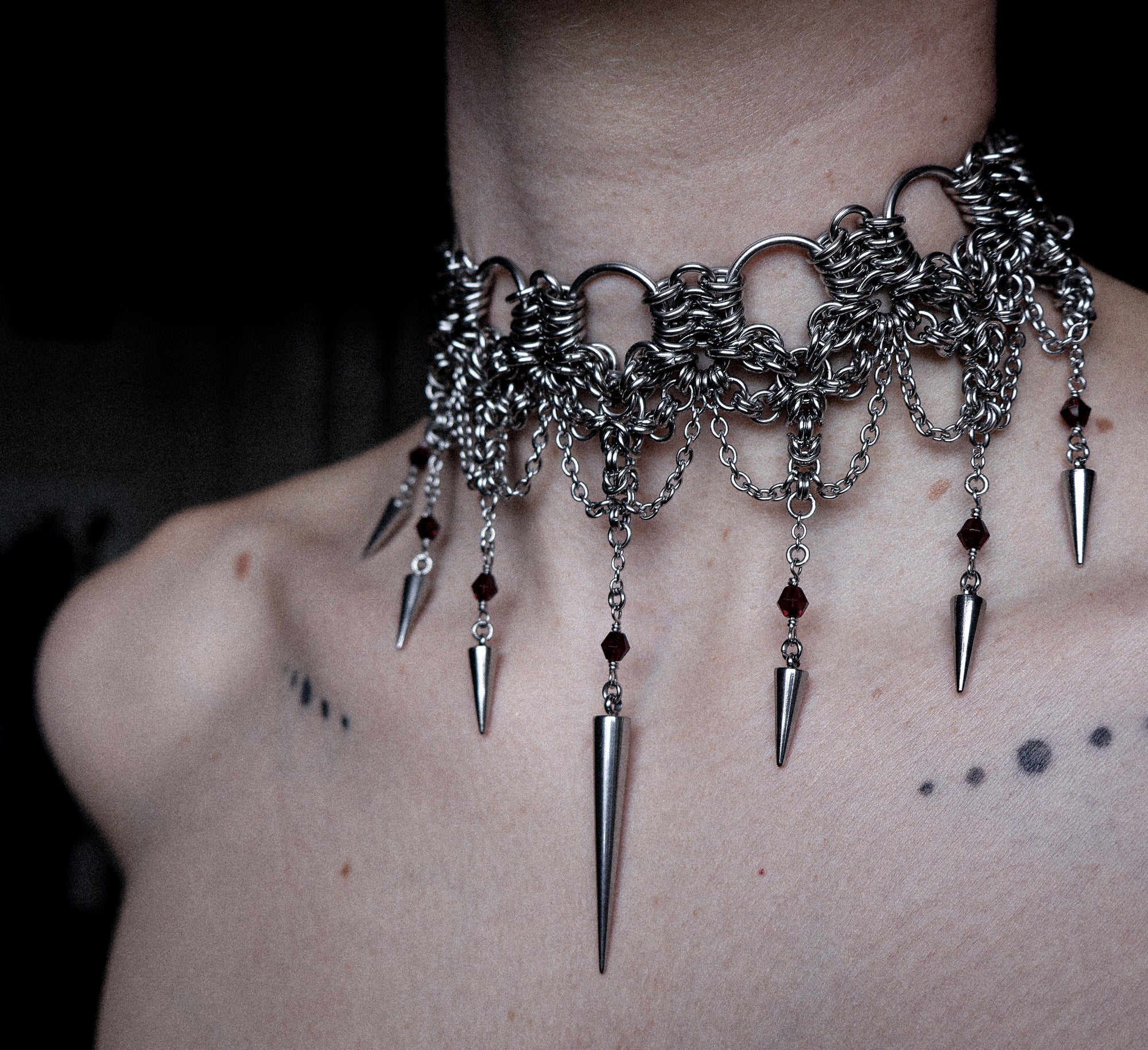 'Charlotte' Garnet Cathedral Choker.