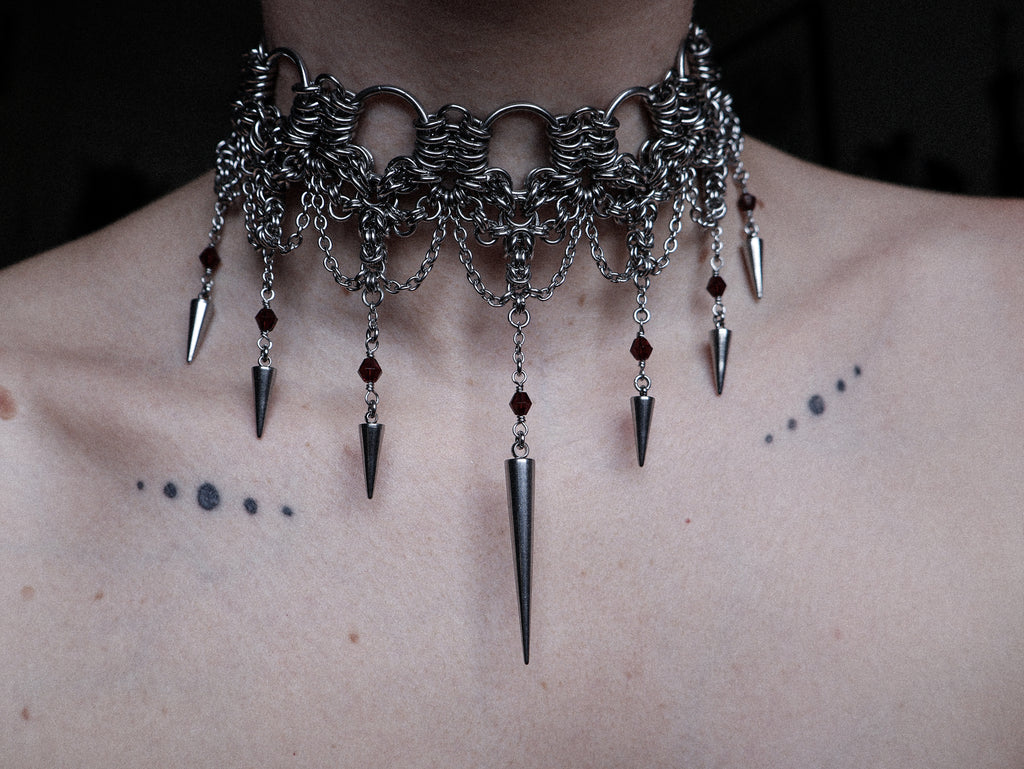 'Charlotte' Garnet Cathedral Choker.