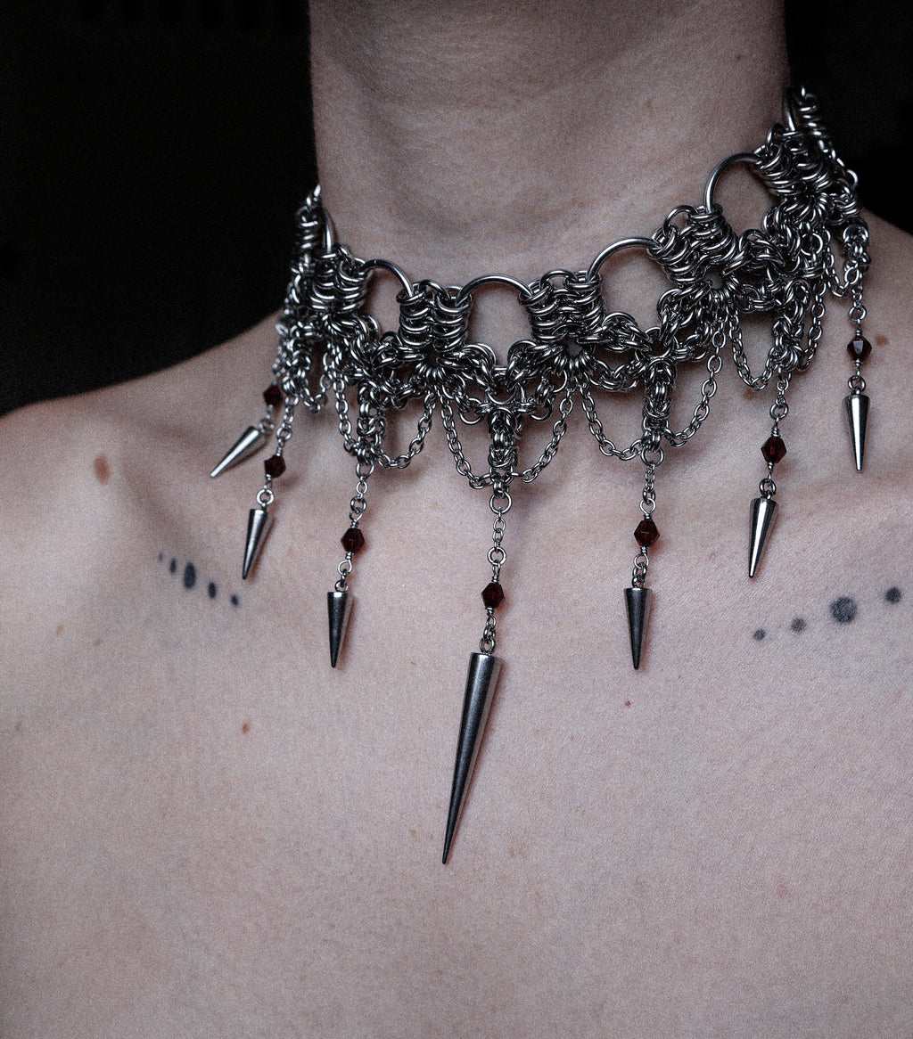 'Charlotte' Garnet Cathedral Choker.