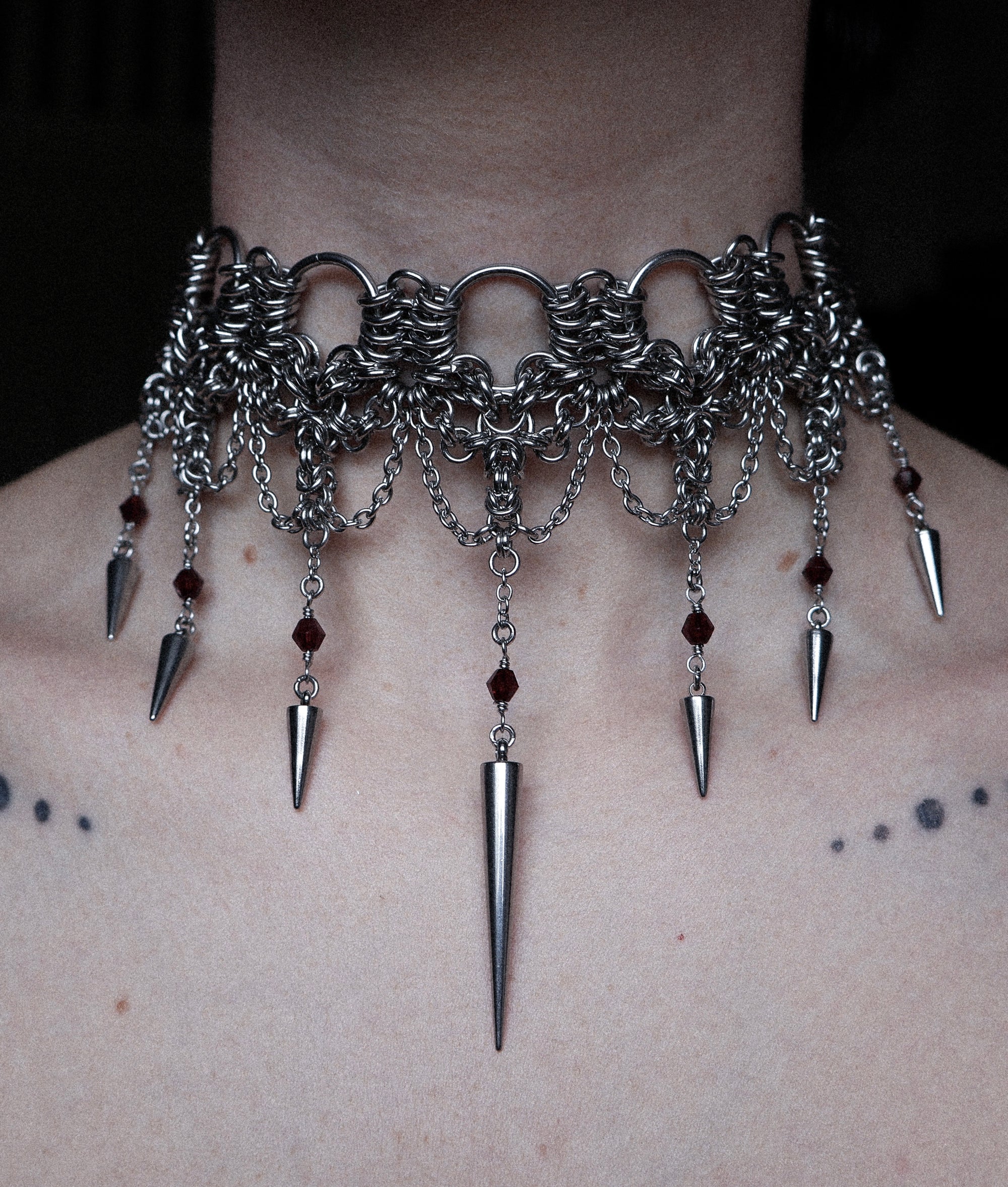 'Charlotte' Garnet Cathedral Choker.