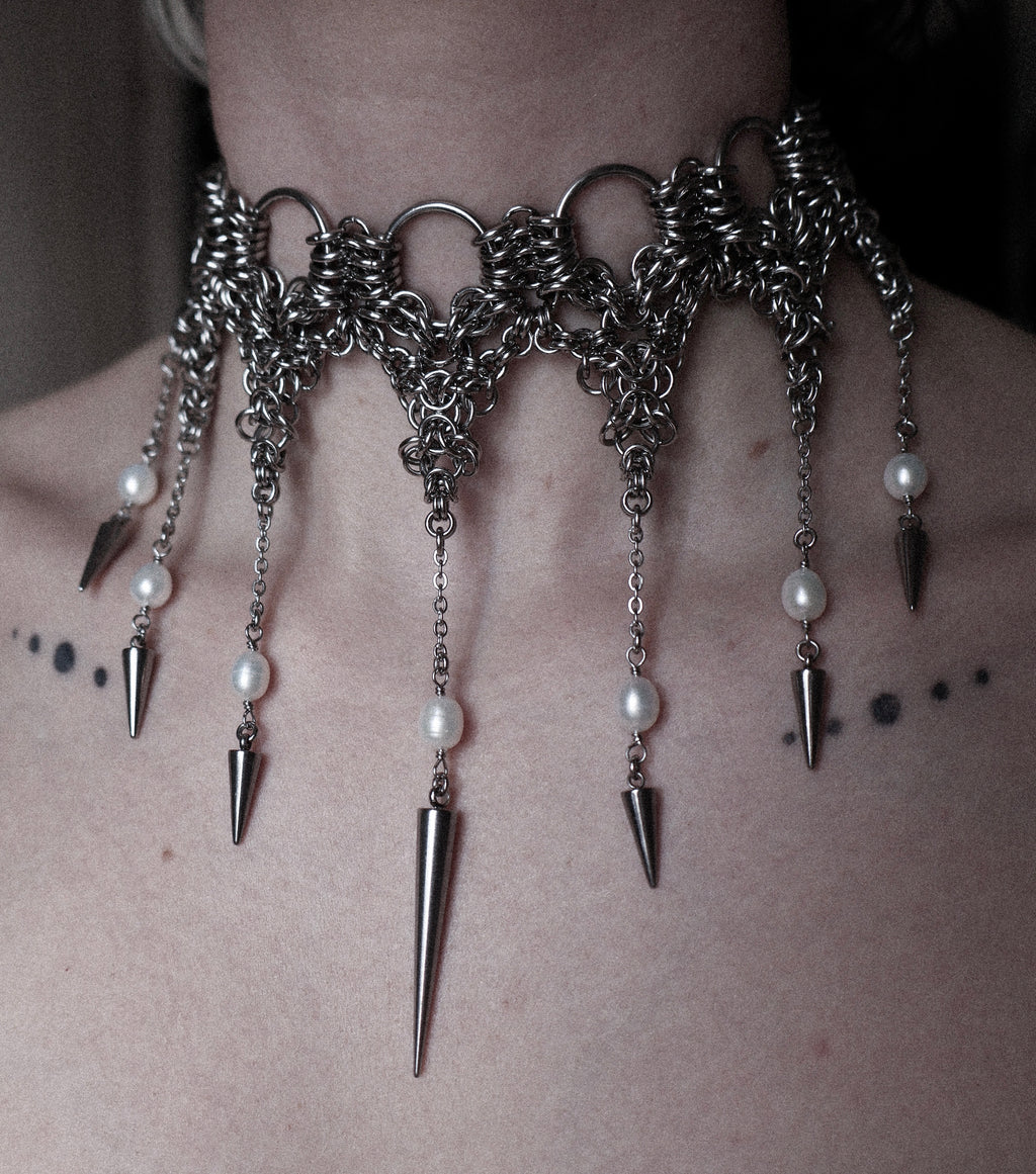 'Leila' Pearl Cathedral Choker.