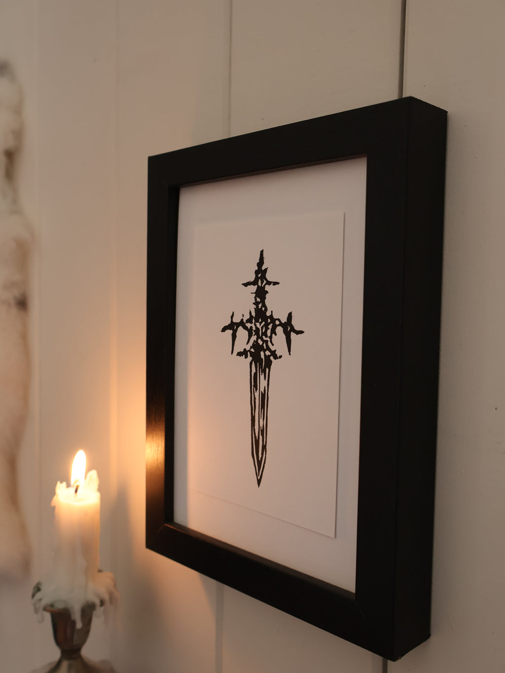 'Protection' Dagger Block Print.