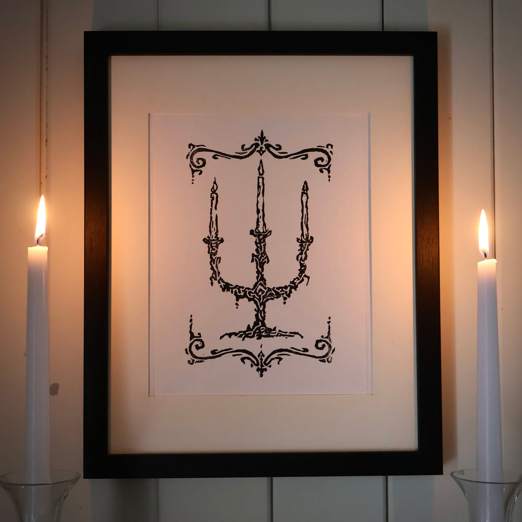 Candelabra Block Print.