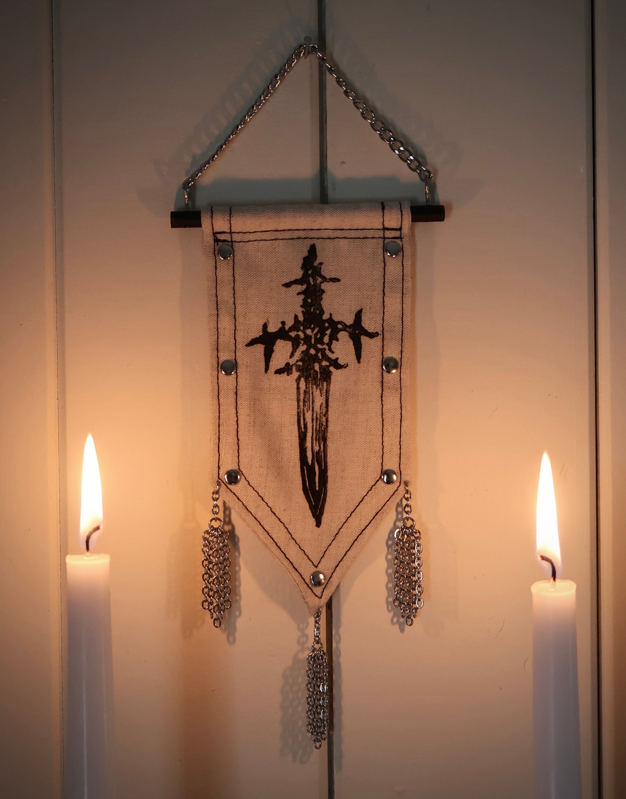 'Protection' Medieval Dagger Print Banner.