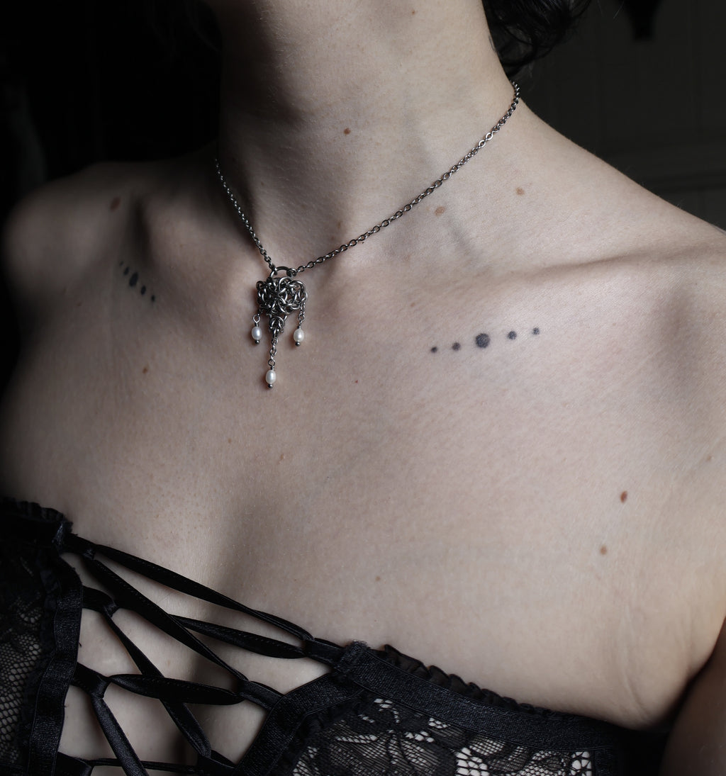 Desire. Dainty Pearl Pendant.