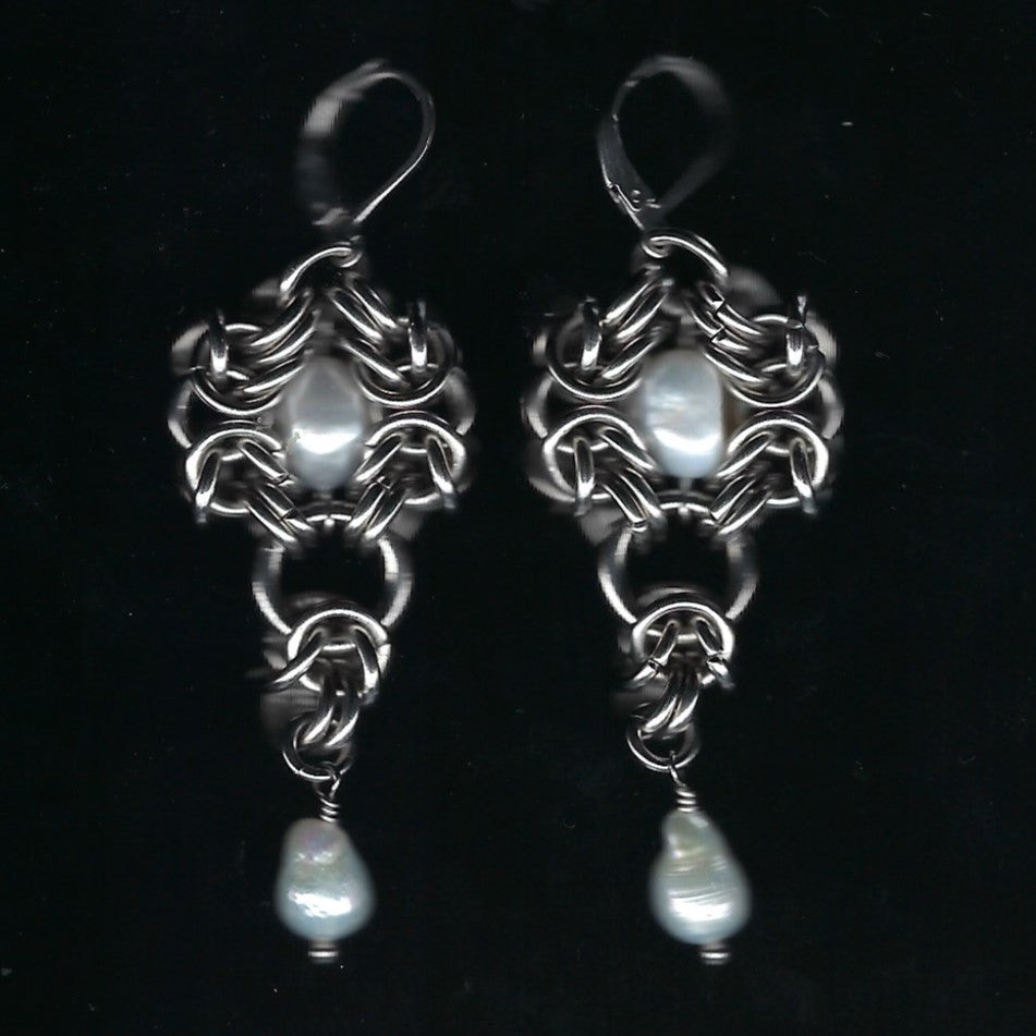 Baroque Byzantine Chainmail Earrings